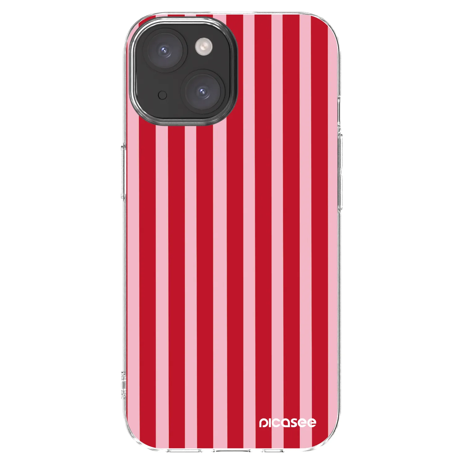 Picasee Apple iPhone 15 Hülle - Transparentes Silikon - Lines red