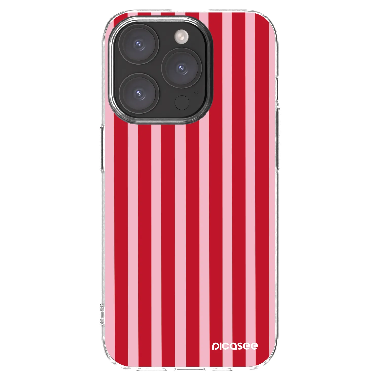 Picasee Apple iPhone 15 Pro Hülle - Transparentes Silikon - Lines red