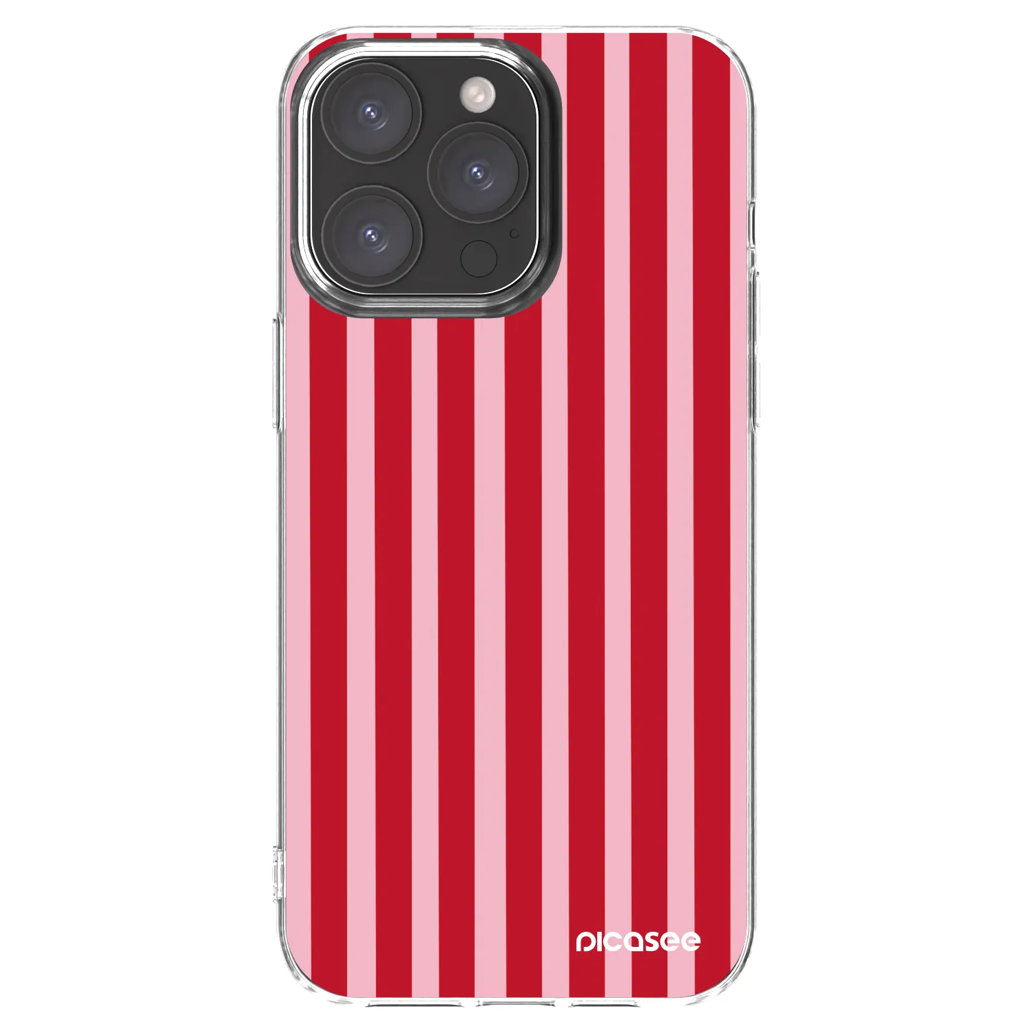 Picasee Apple iPhone 15 Pro Max Hülle - Transparentes Silikon - Lines red
