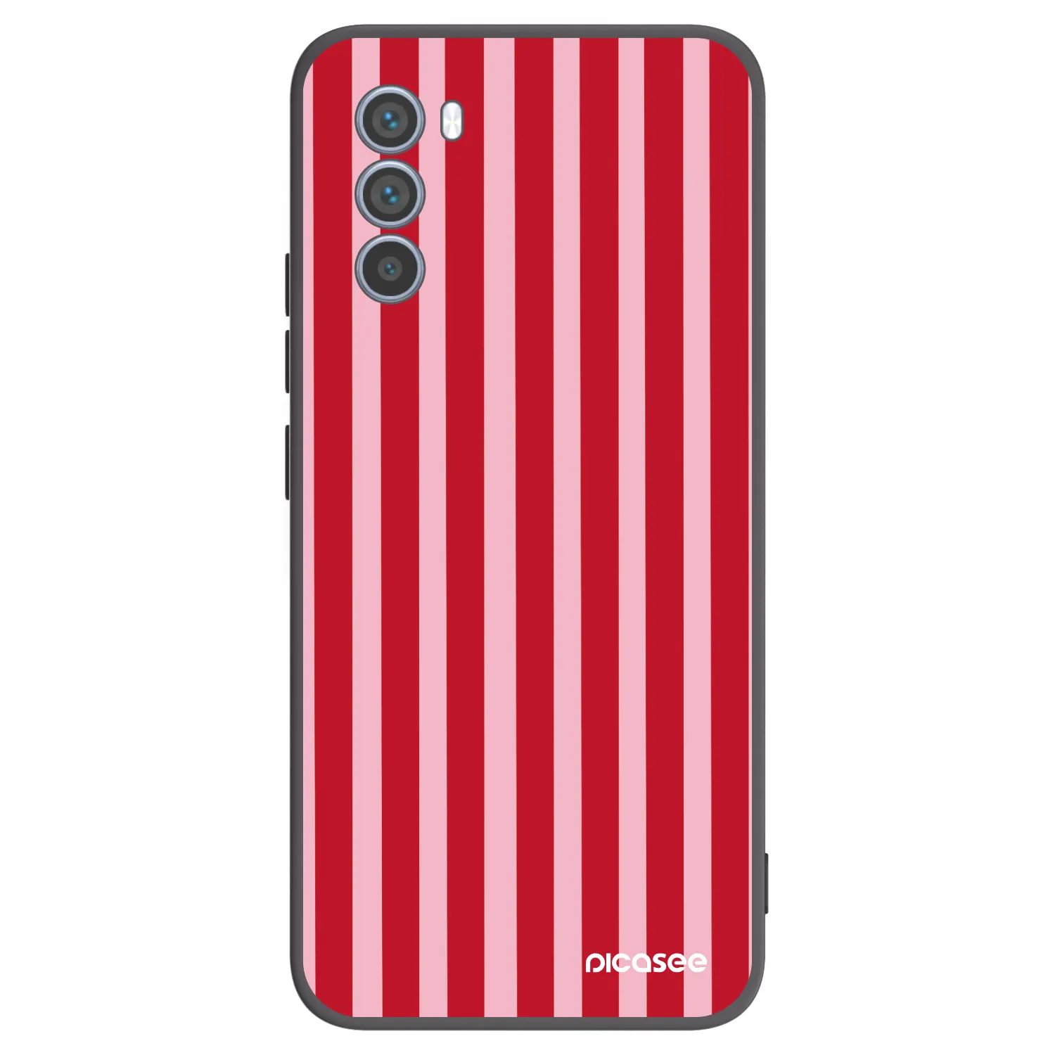 Picasee Motorola Moto G62 Hülle - Schwarzes Silikon - Lines red