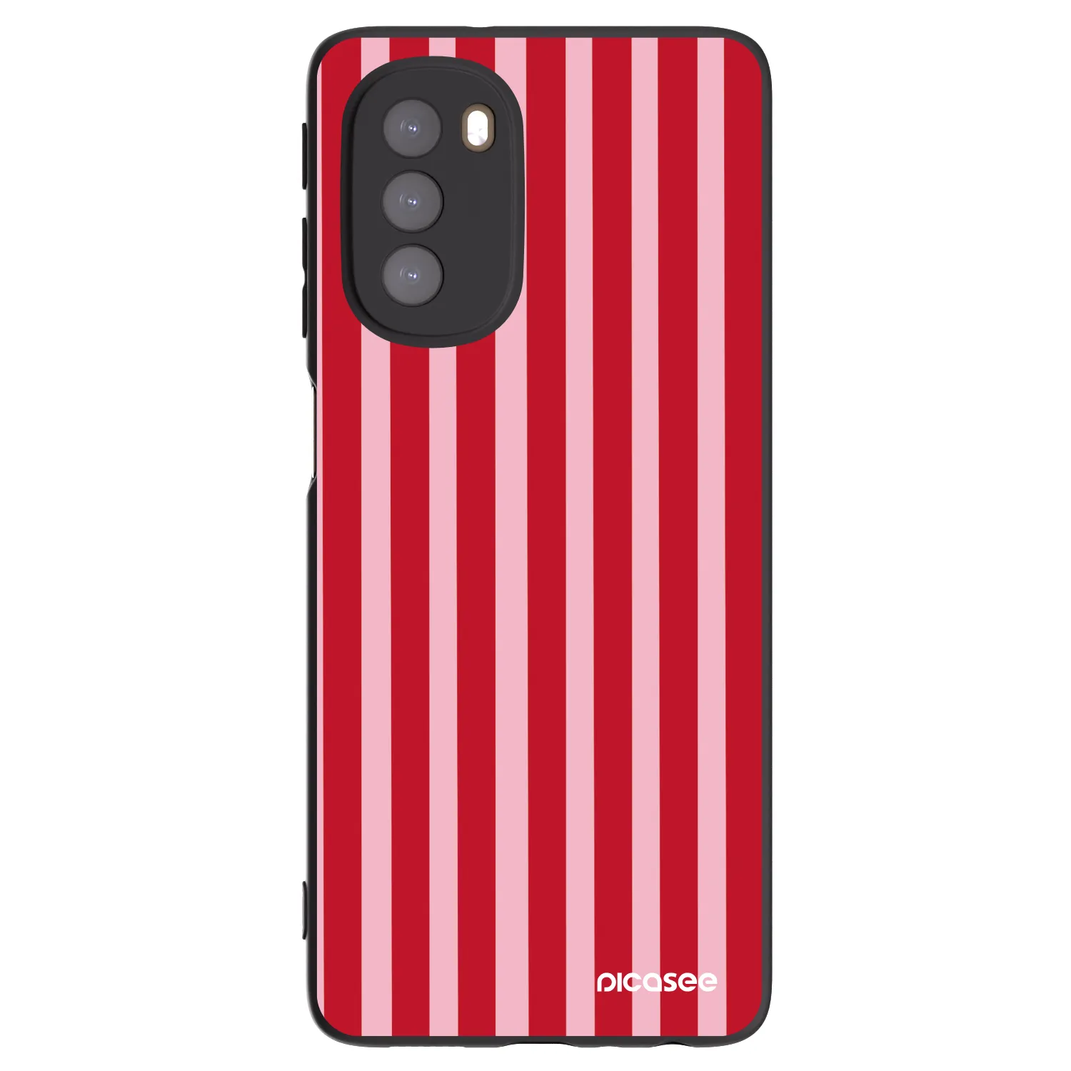 Picasee Motorola Moto G51 Hülle - Schwarzes Silikon - Lines red