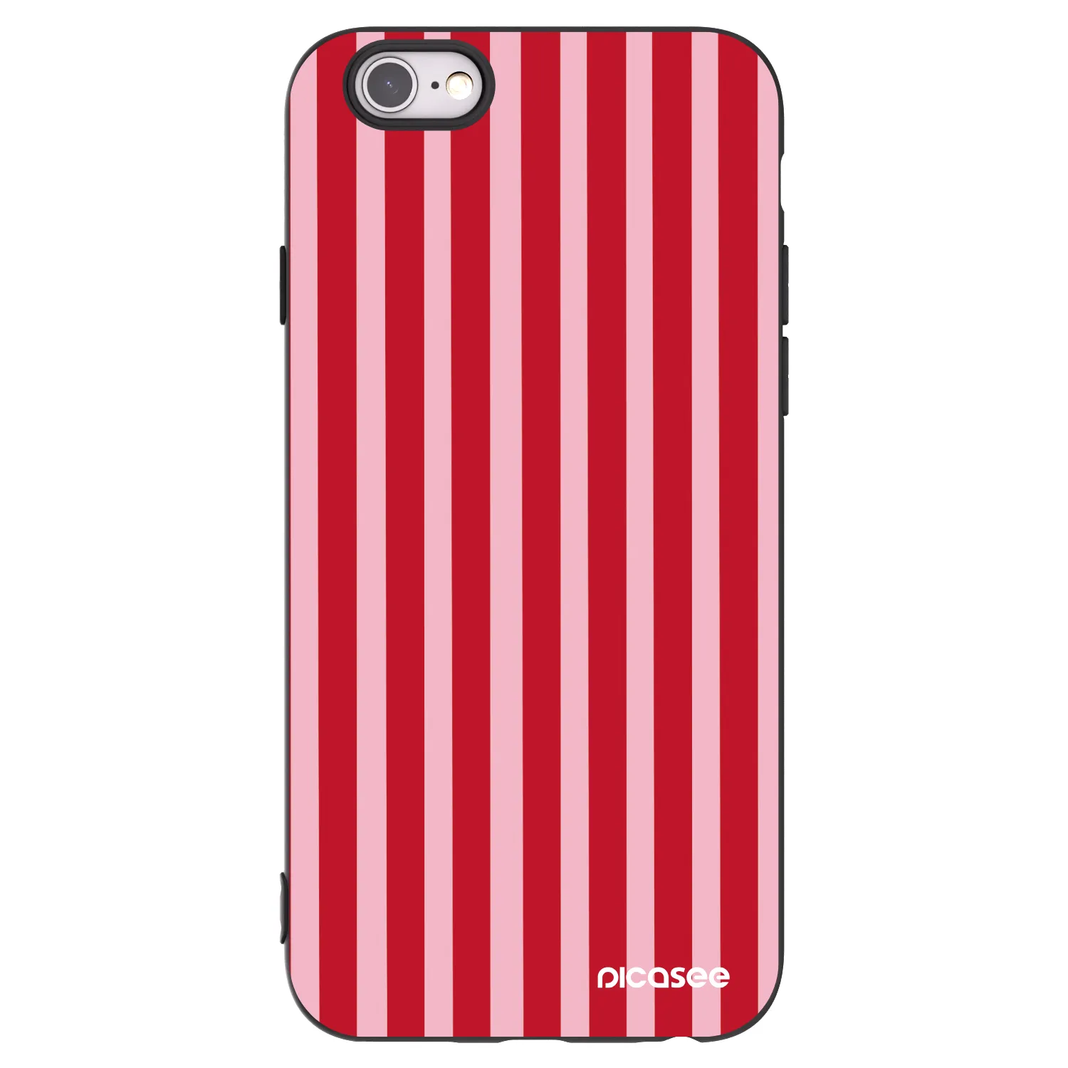 Picasee Apple iPhone 6/6S Hülle - Schwarzes Silikon - Lines red