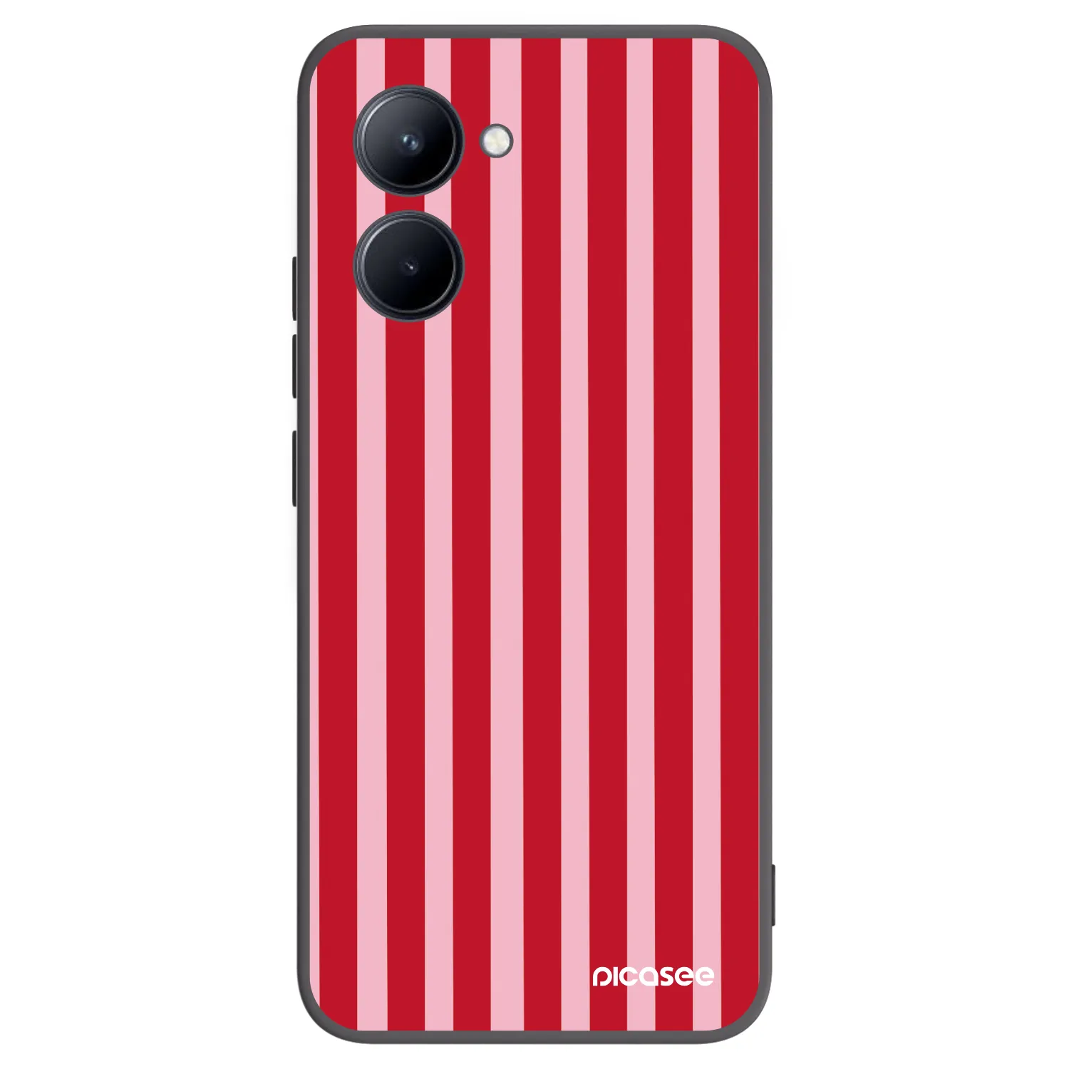 Picasee Realme C33 (2023) Hülle - Schwarzes Silikon - Lines red