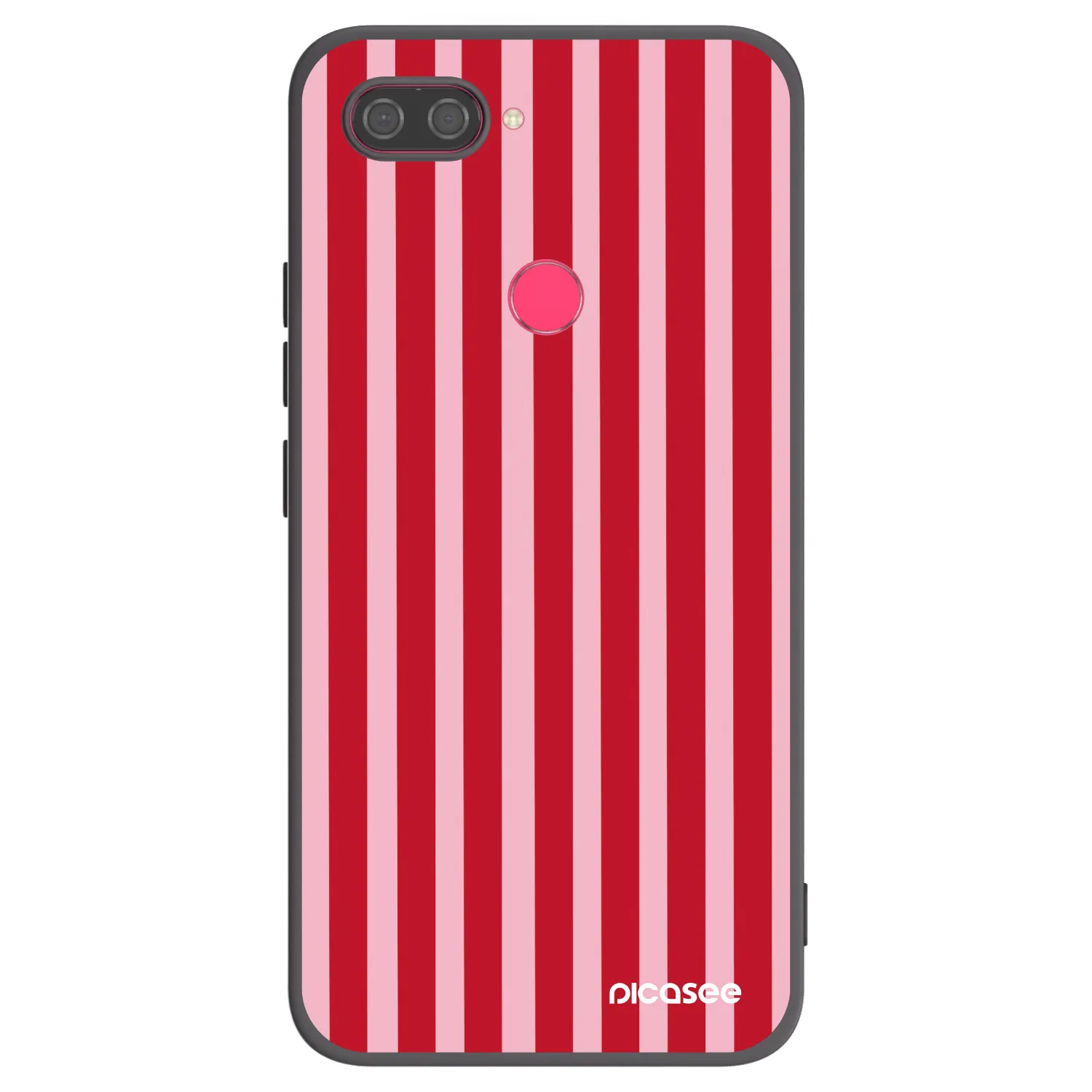Picasee Xiaomi Mi 8 Lite Hülle - Schwarzes Silikon - Lines red