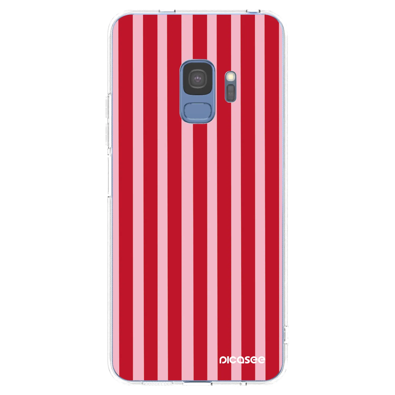 Picasee Samsung Galaxy S9 G960F Hülle - Transparentes Silikon - Lines red