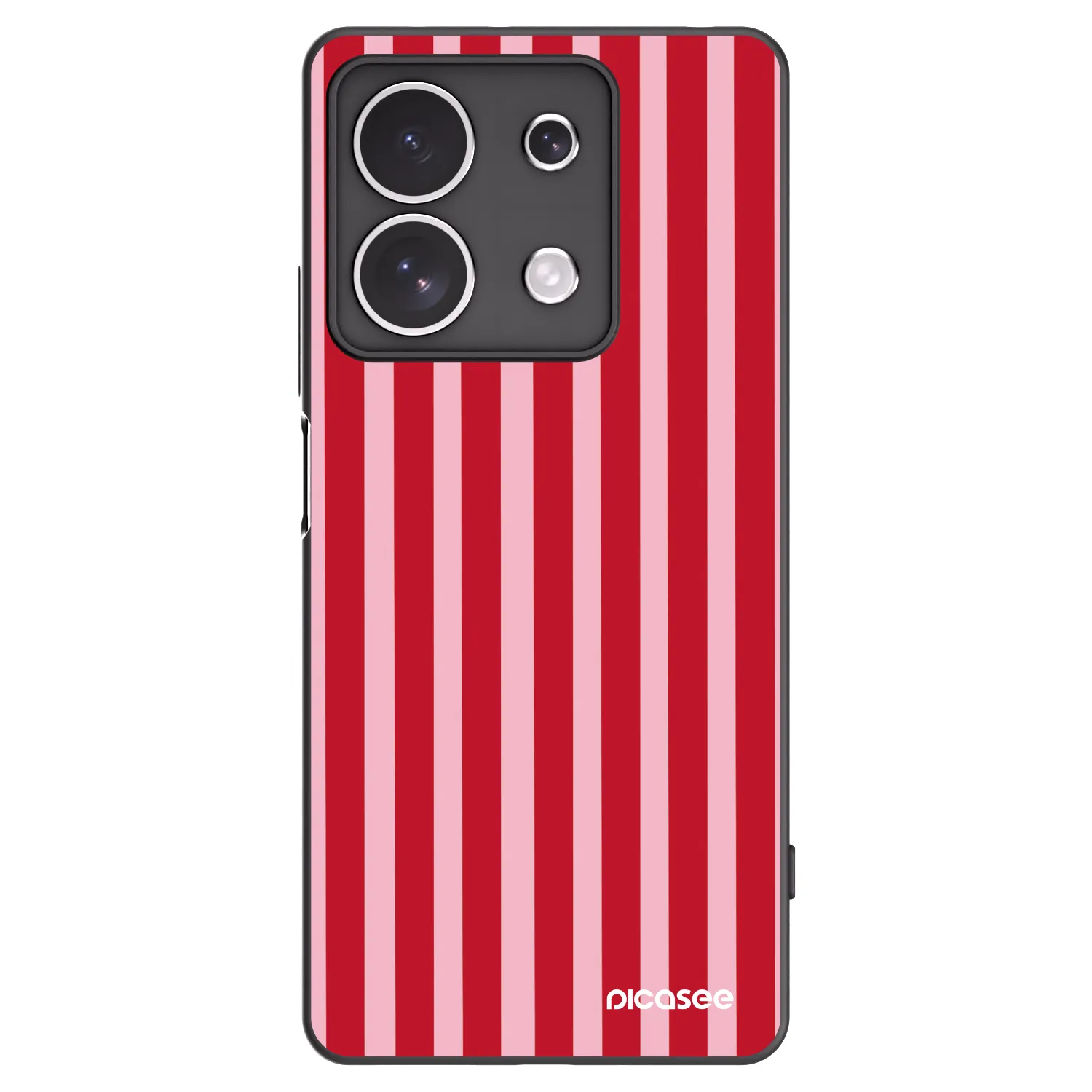 Picasee Xiaomi Redmi Note 13 4G Hülle - Schwarzes Silikon - Lines red