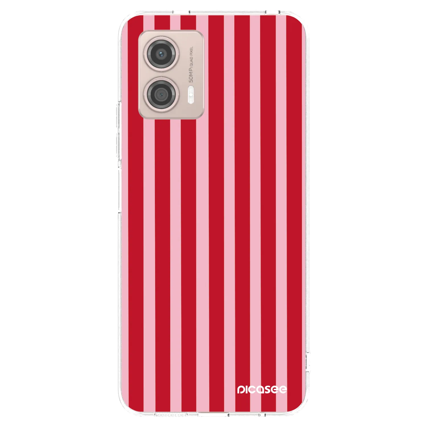 Picasee Motorola Moto G53 5G Hülle - Transparentes Silikon - Lines red