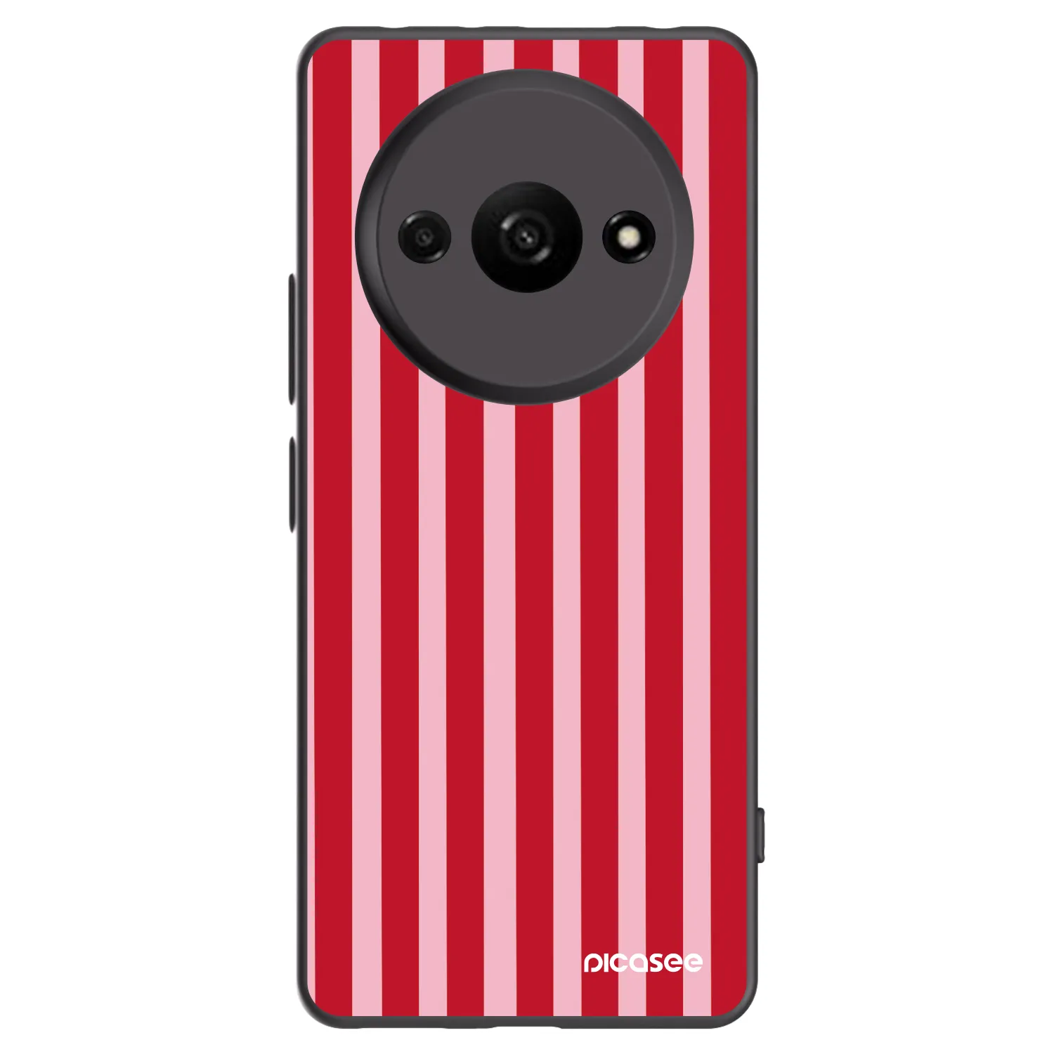 Picasee Xiaomi Redmi A3 Hülle - Schwarzes Silikon - Lines red