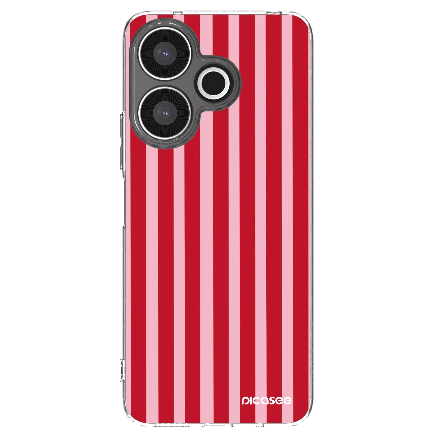 Picasee Xiaomi Redmi 13 4G Hülle - Transparentes Silikon - Lines red