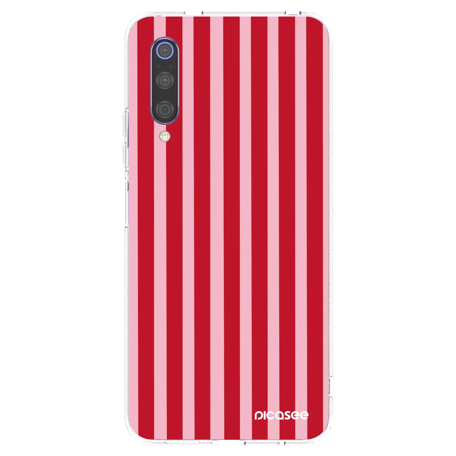 Picasee Xiaomi Mi 9 Hülle - Transparentes Silikon - Lines red