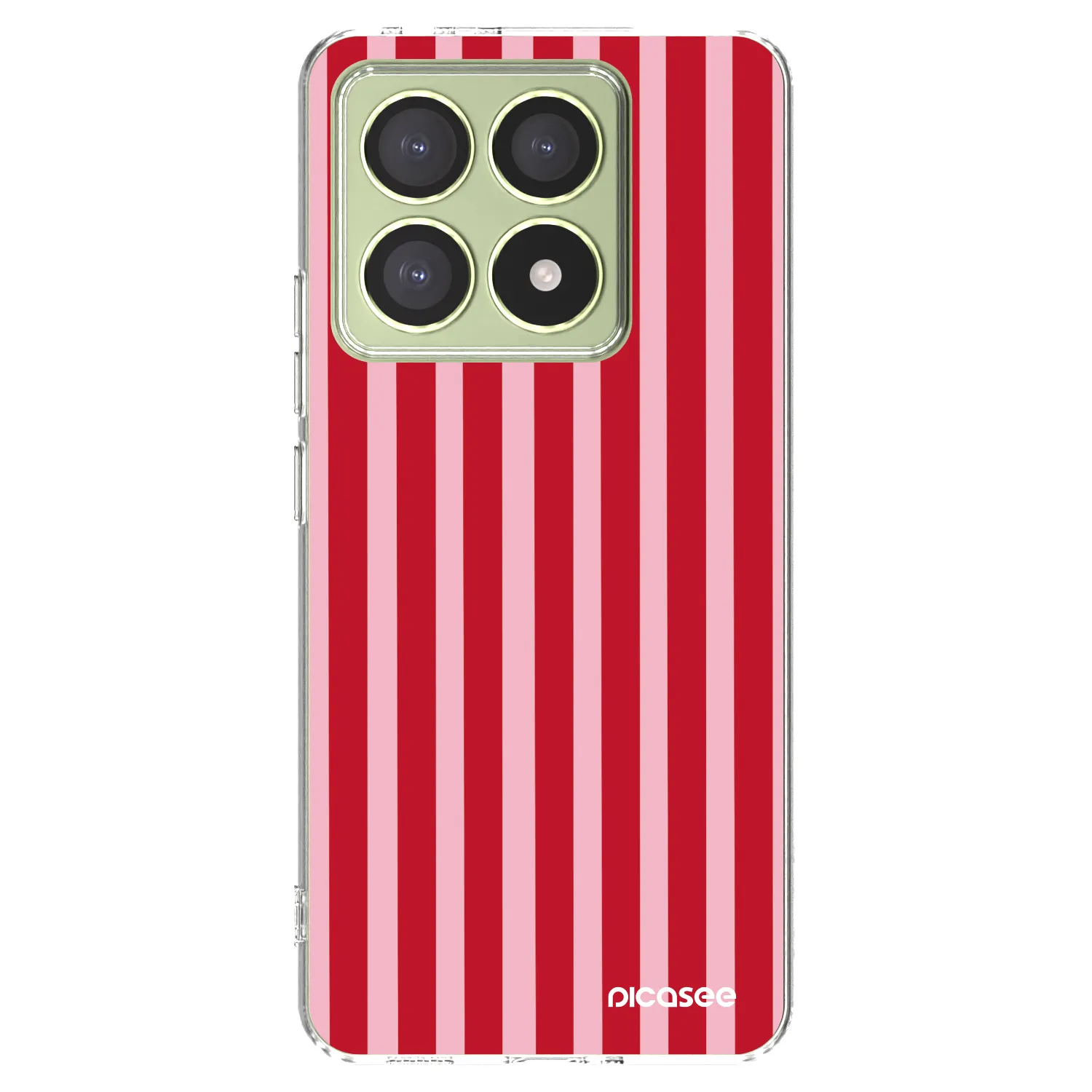 Picasee Xiaomi 14T Hülle - Transparentes Silikon - Lines red