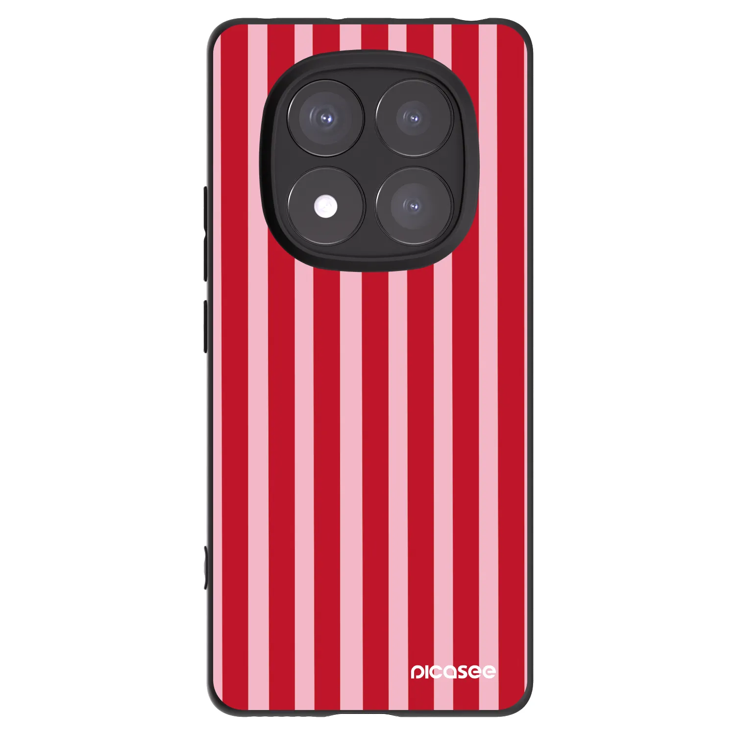 Picasee Xiaomi Redmi Note 14 Pro+ 5G Hülle - Schwarzes Silikon - Lines red