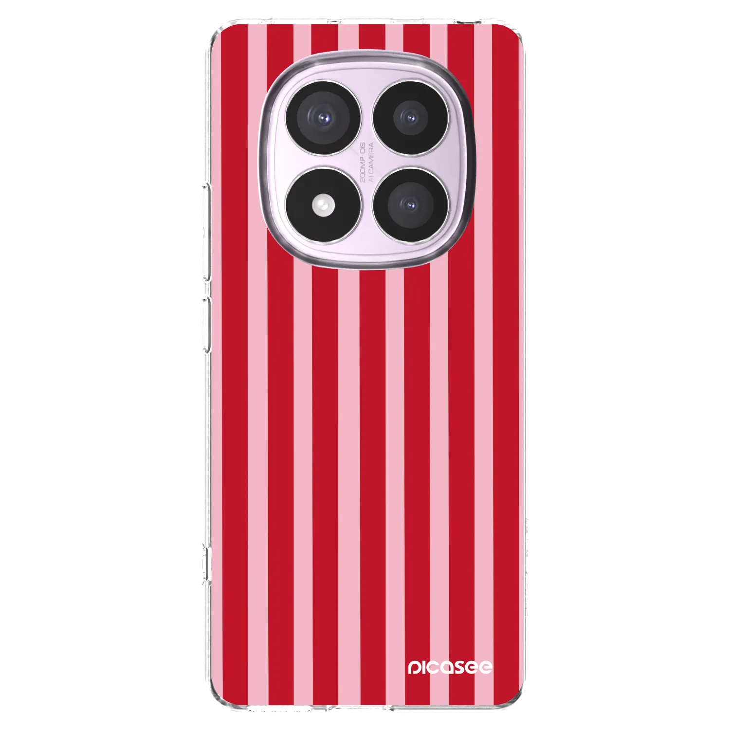 Picasee Xiaomi Redmi Note 14 Pro 5G Hülle - Transparentes Silikon - Lines red