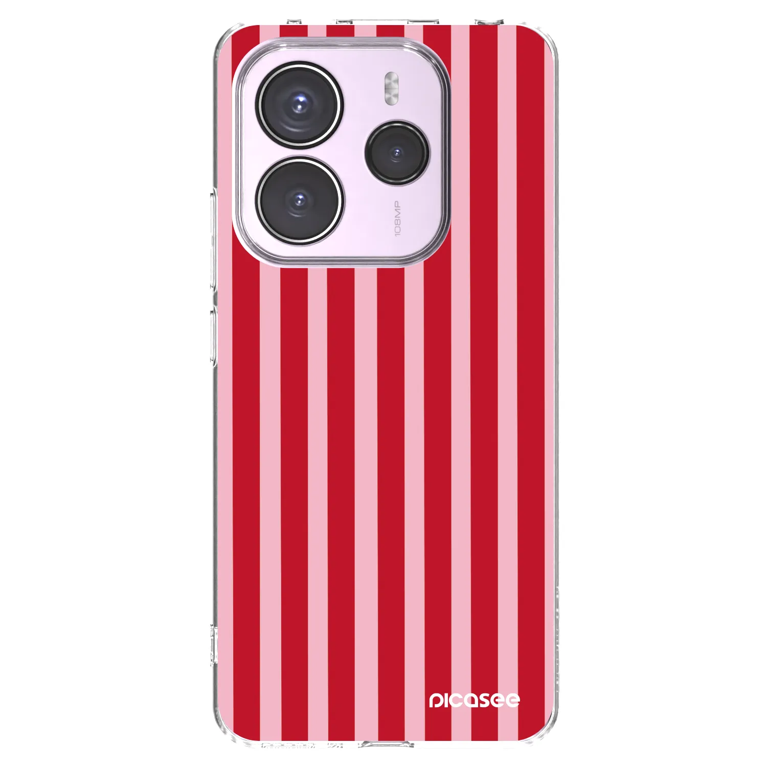 Picasee Xiaomi Redmi Note 14 5G Hülle - Transparentes Silikon - Lines red