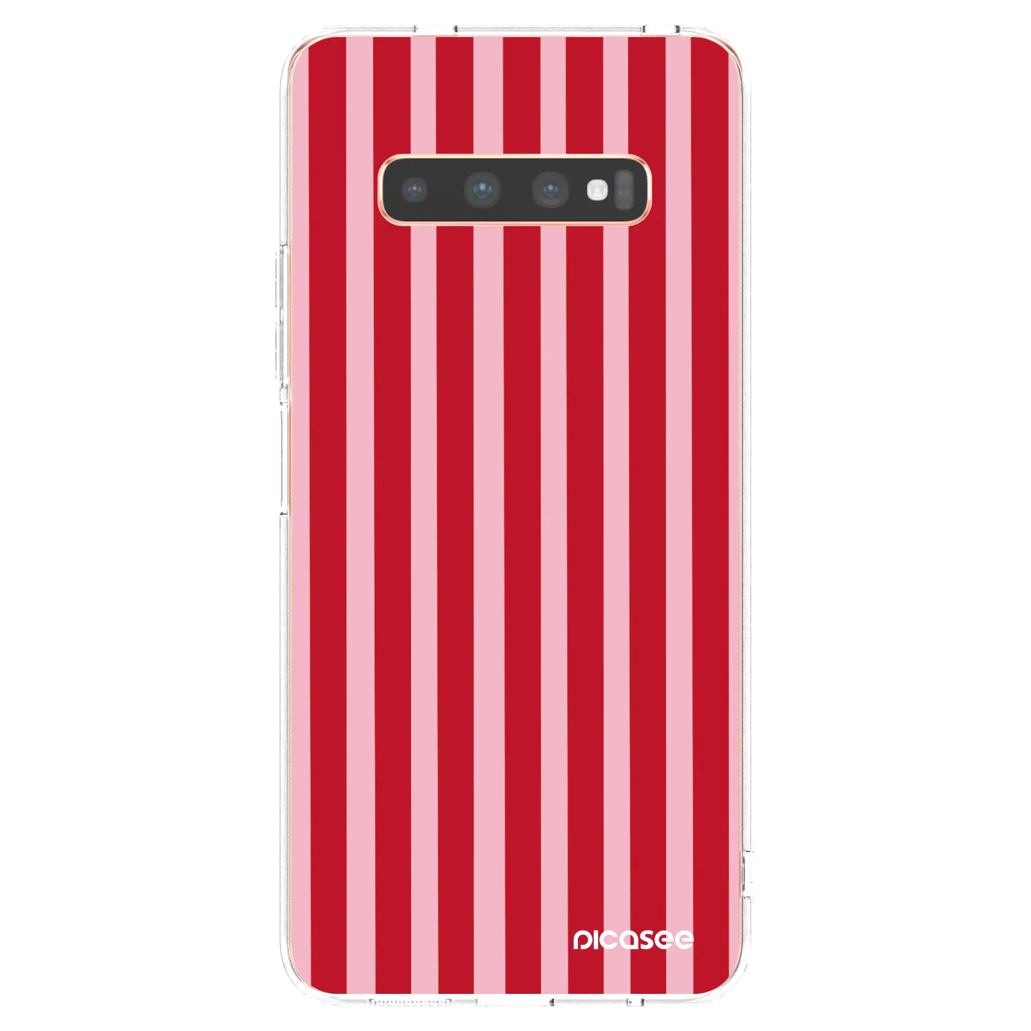 Picasee Samsung Galaxy S10 Plus G975 Hülle - Transparentes Silikon - Lines red