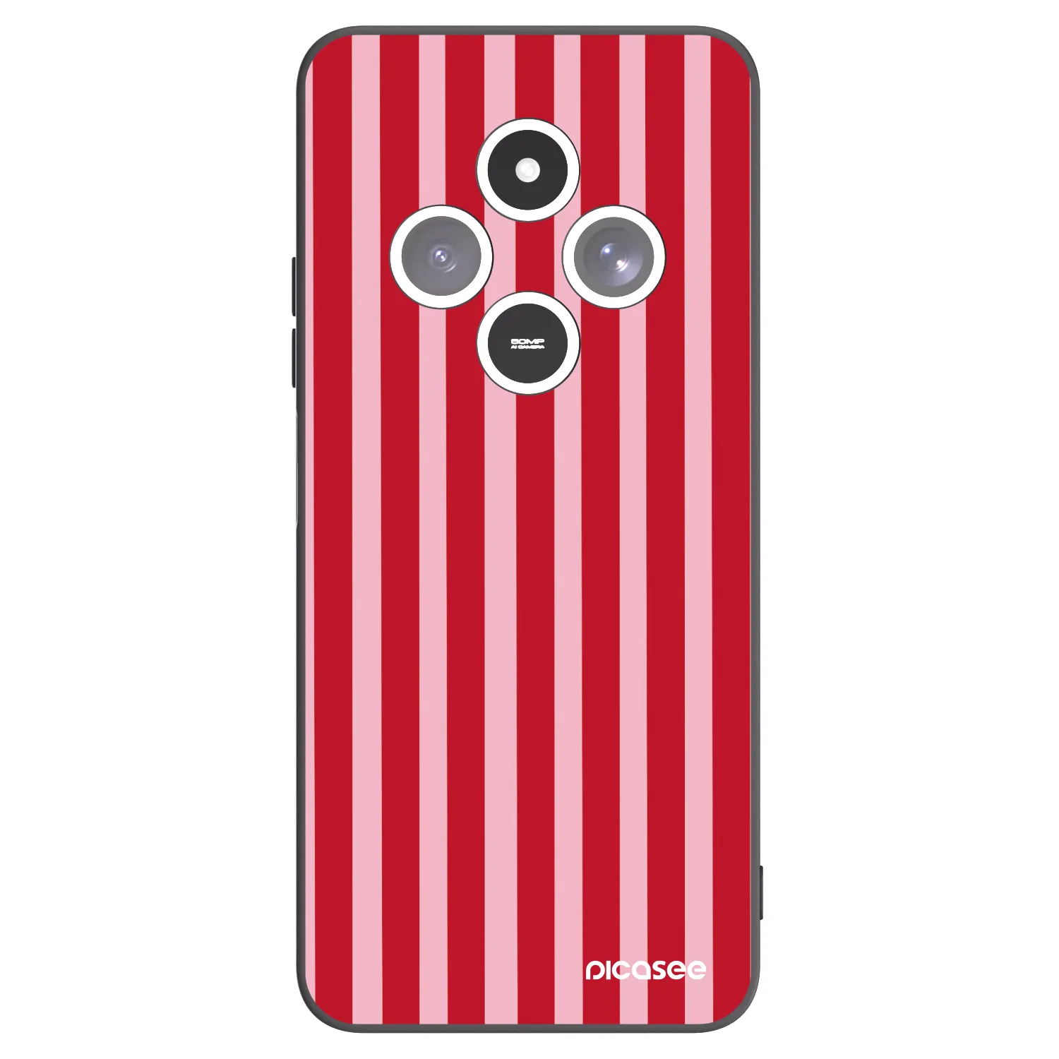 Picasee Xiaomi Redmi 14C Hülle - Schwarzes Silikon - Lines red