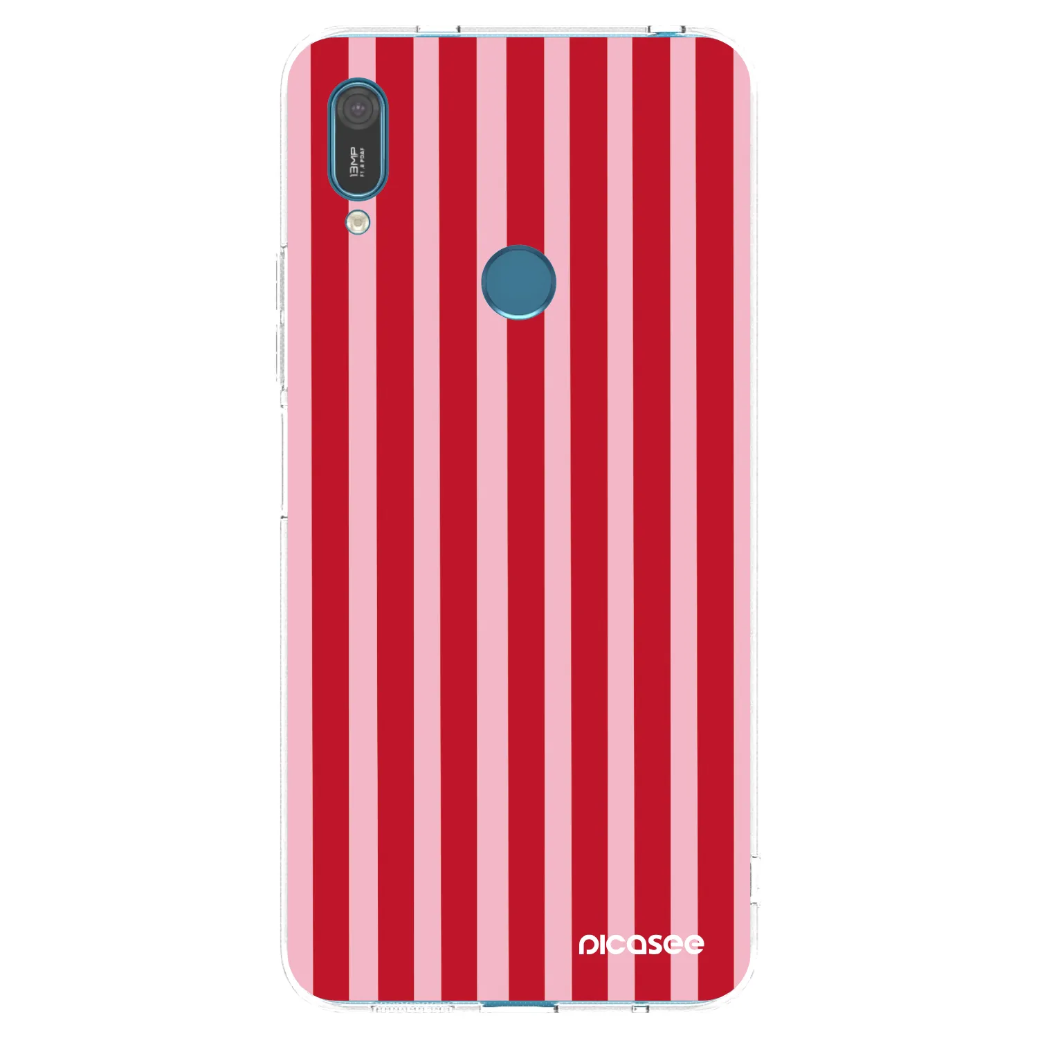 Picasee Huawei Y7 2019 Hülle - Transparentes Silikon - Lines red