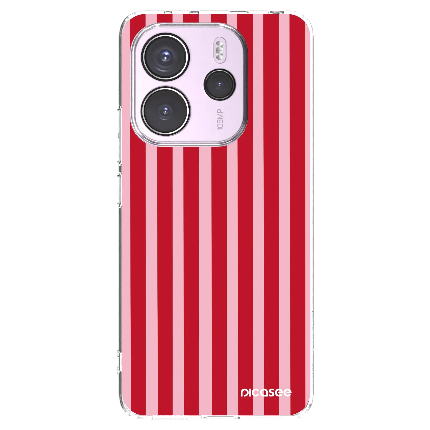 Picasee Xiaomi Redmi Note 14 4G Hülle - Transparentes Silikon - Lines red