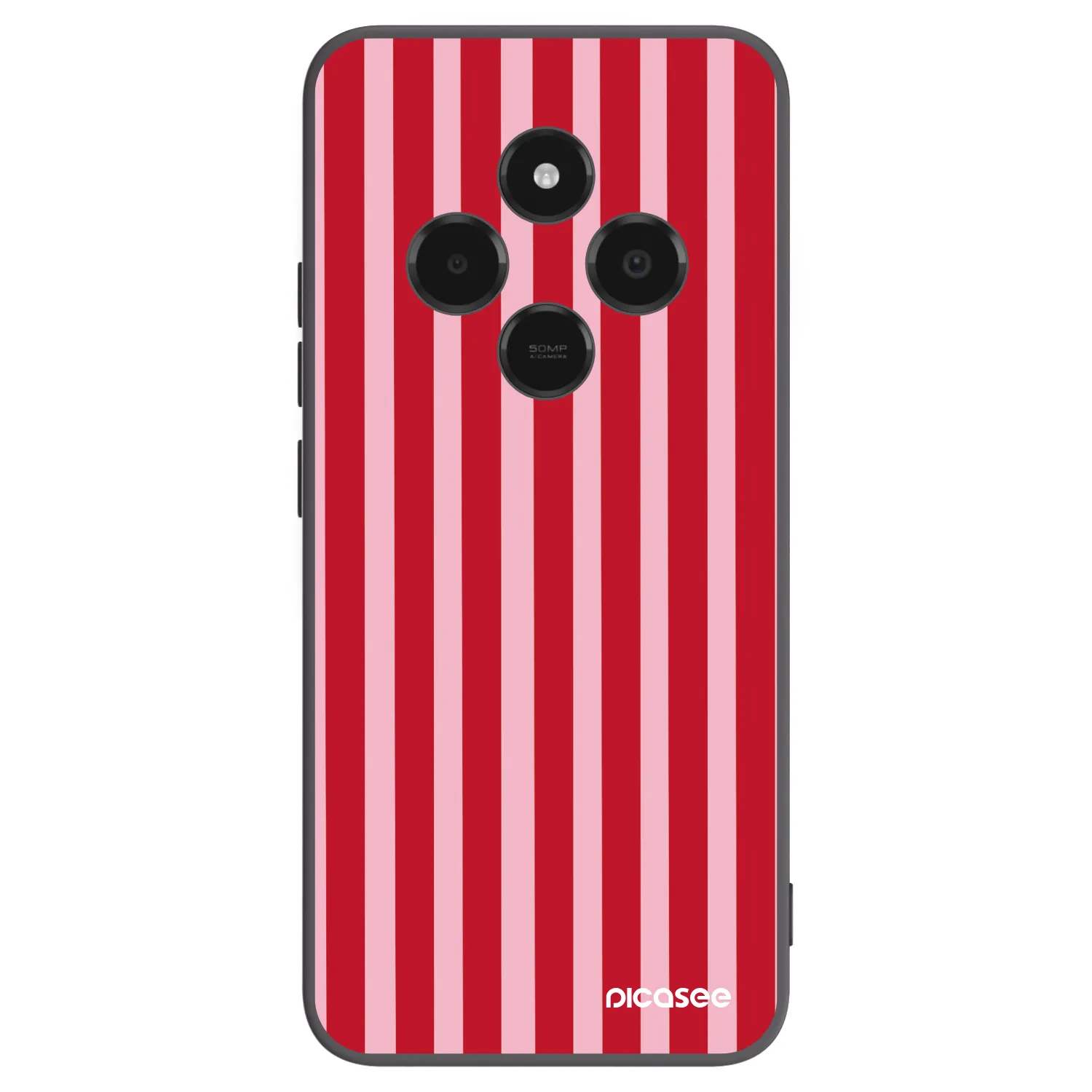 Picasee Xiaomi Poco C75 Hülle - Schwarzes Silikon - Lines red