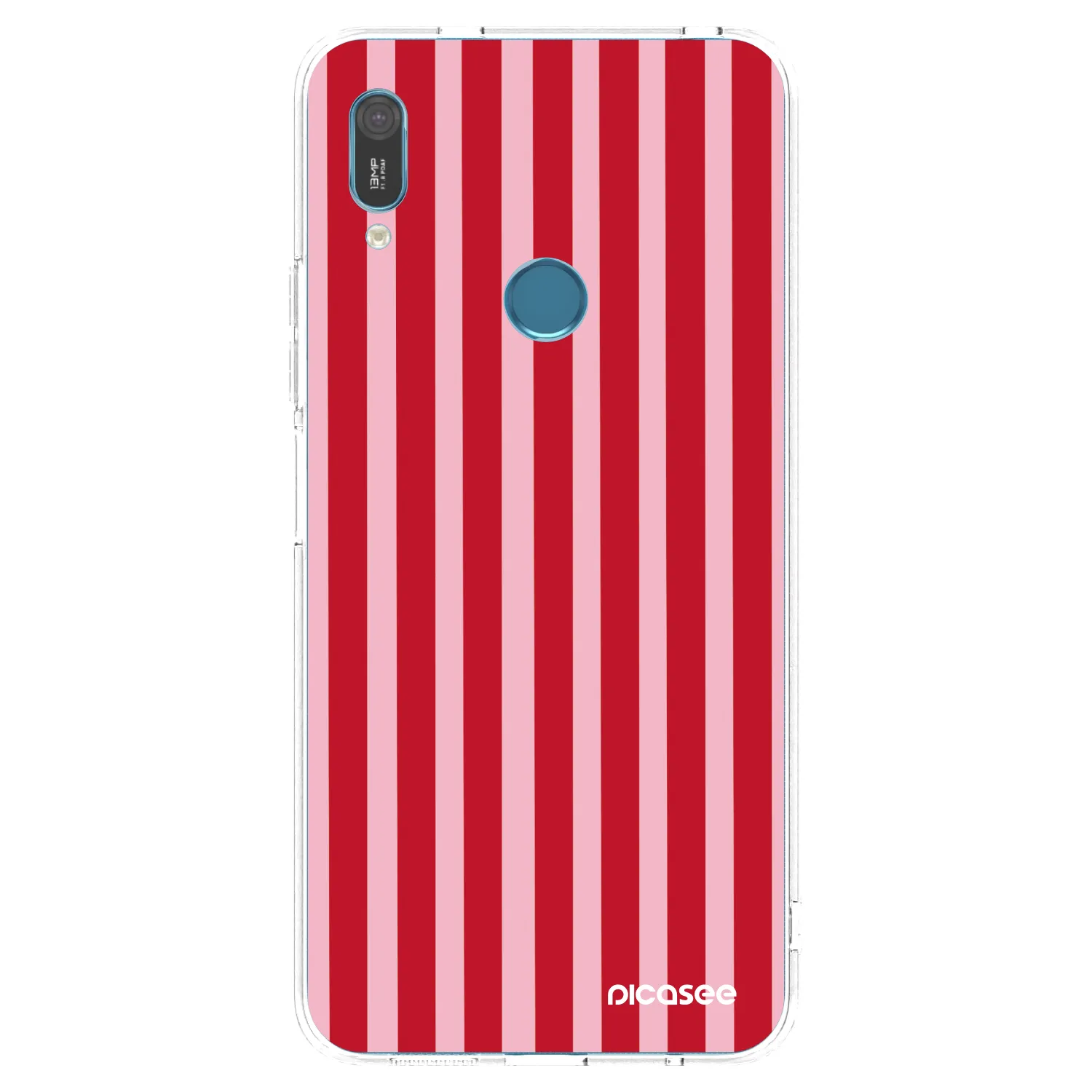Picasee Huawei Y6 2019 Hülle - Transparentes Silikon - Lines red