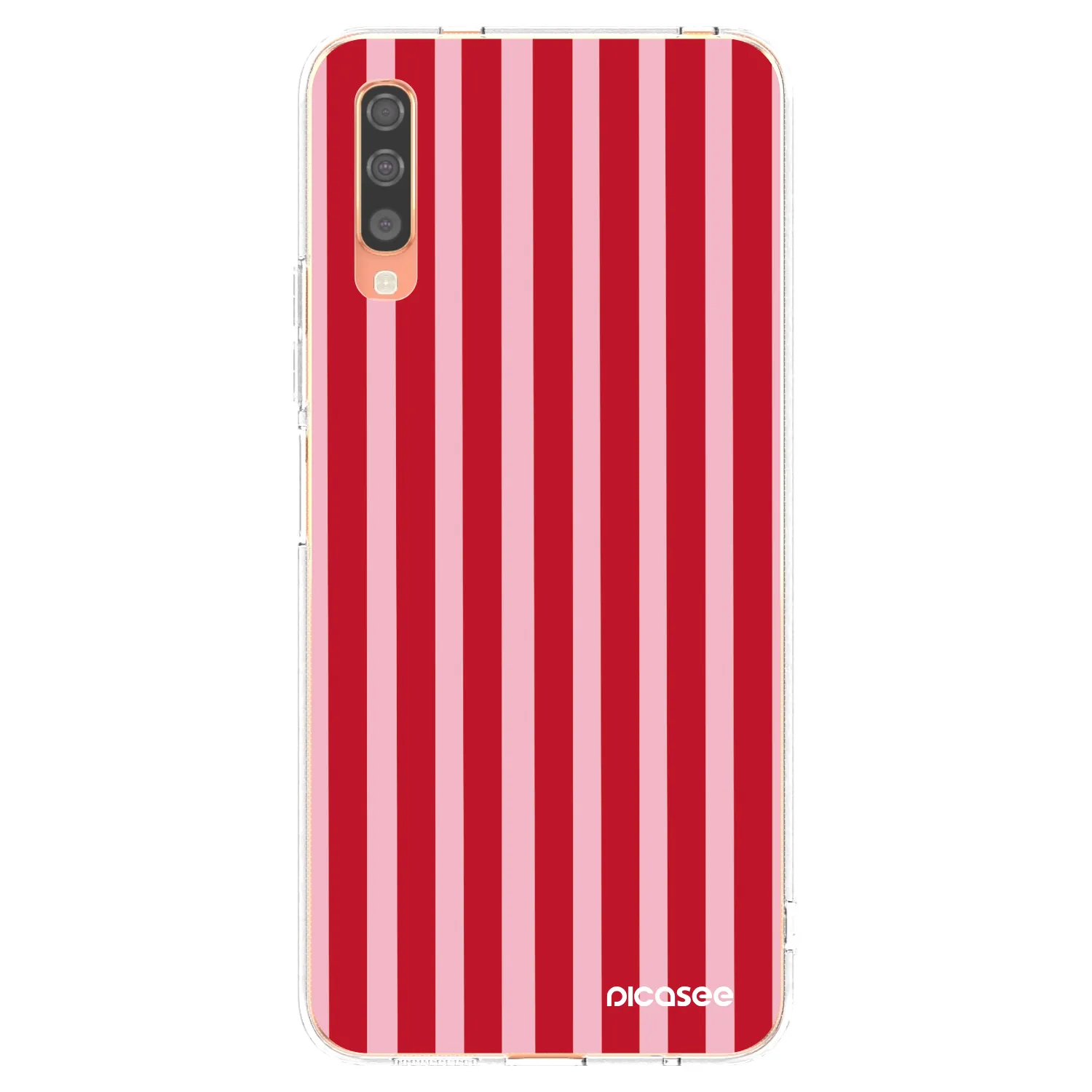 Picasee Samsung Galaxy A70 A705F Hülle - Transparentes Silikon - Lines red
