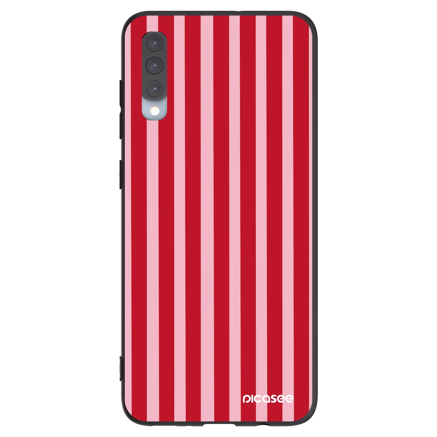 Picasee Samsung Galaxy A70 A705F Hülle - Schwarzes Silikon - Lines red