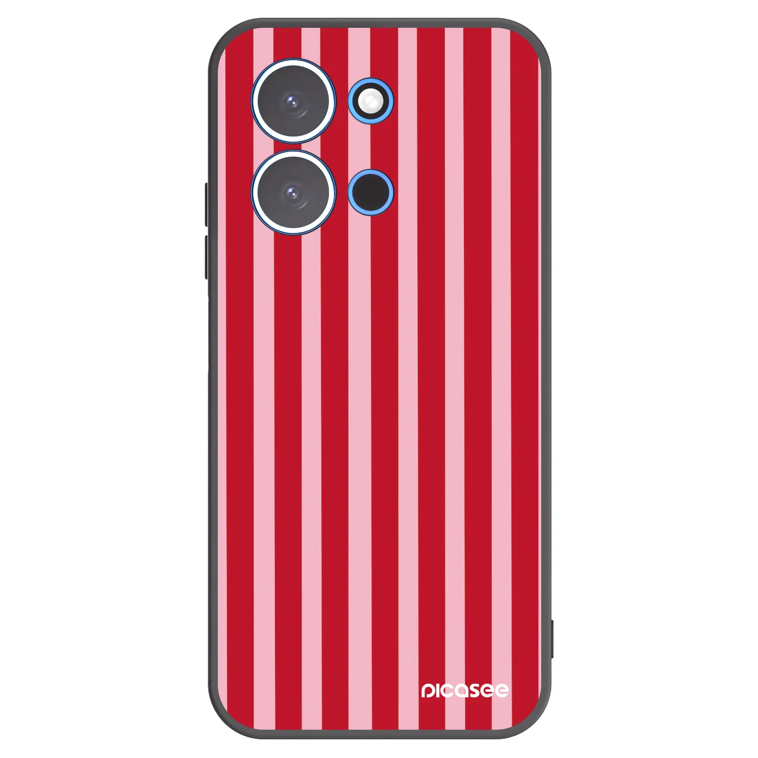 Picasee Xiaomi Redmi 15C 4G Hülle - Schwarzes Silikon - Lines red