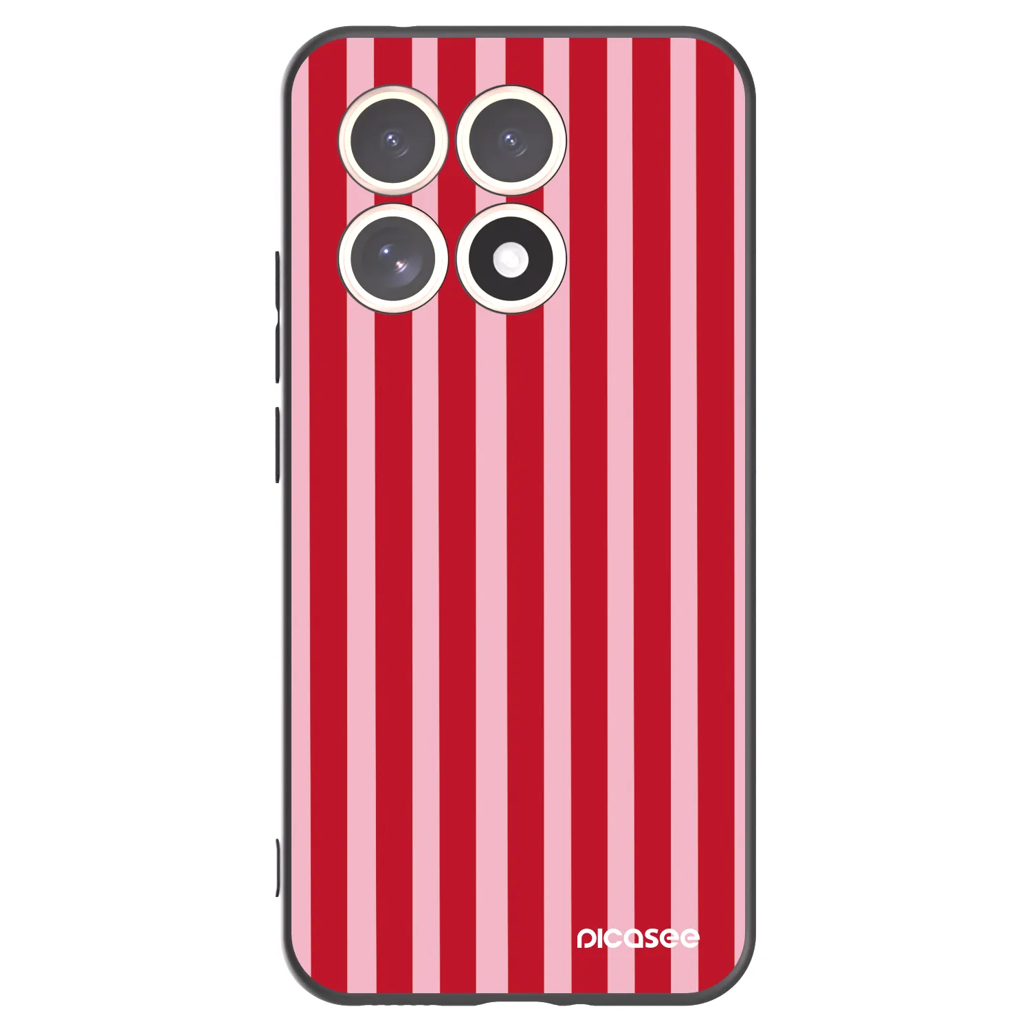 Picasee Xiaomi 15T Hülle - Schwarzes Silikon - Lines red