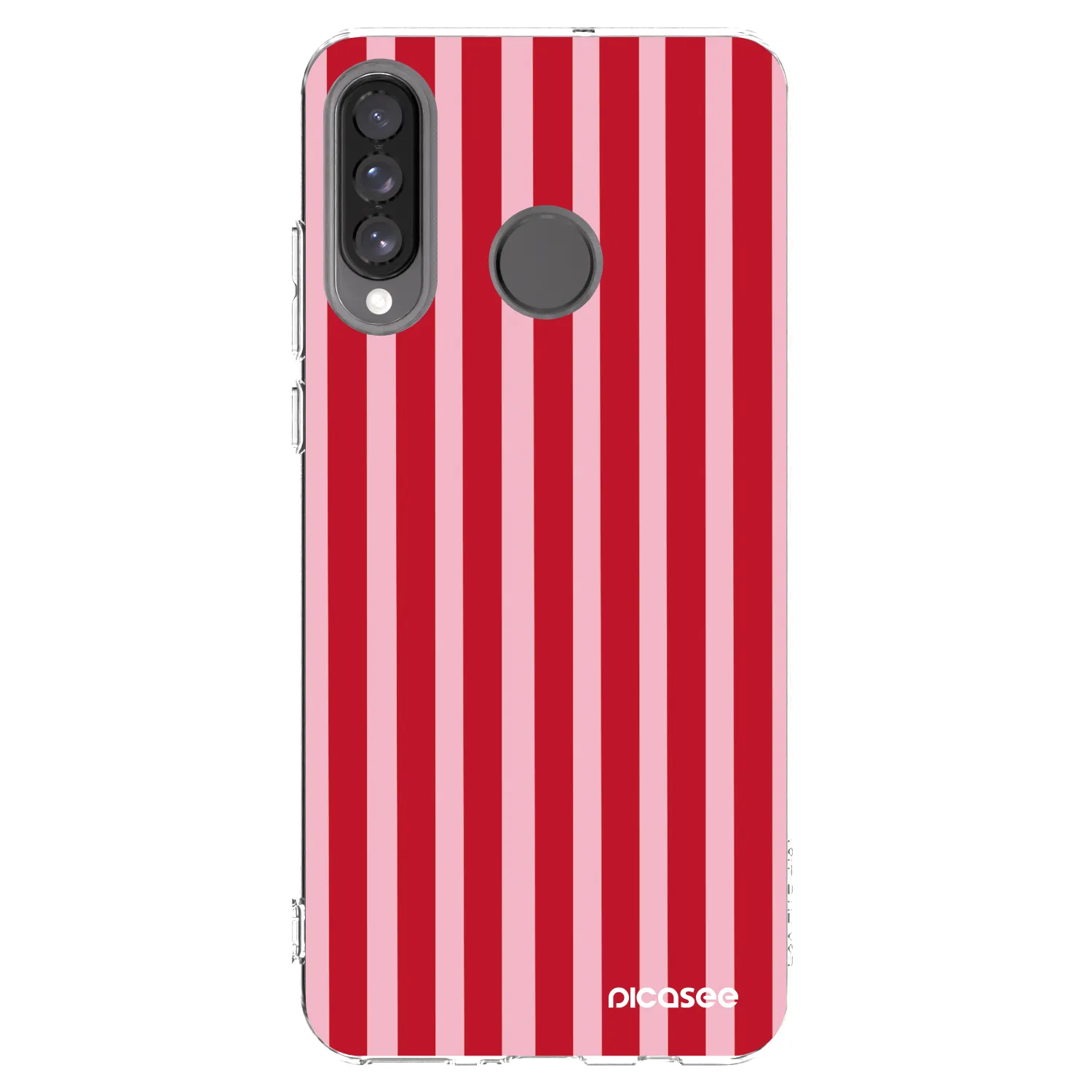 Picasee Huawei P30 Lite Hülle - Transparentes Silikon - Lines red
