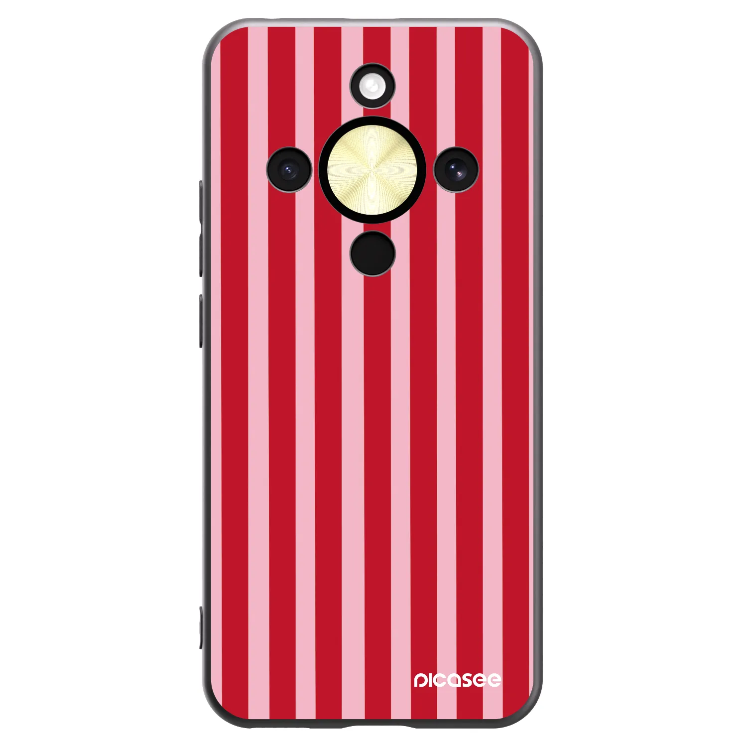 Picasee Honor Magic8 Lite 5G Hülle - Schwarzes Silikon - Lines red