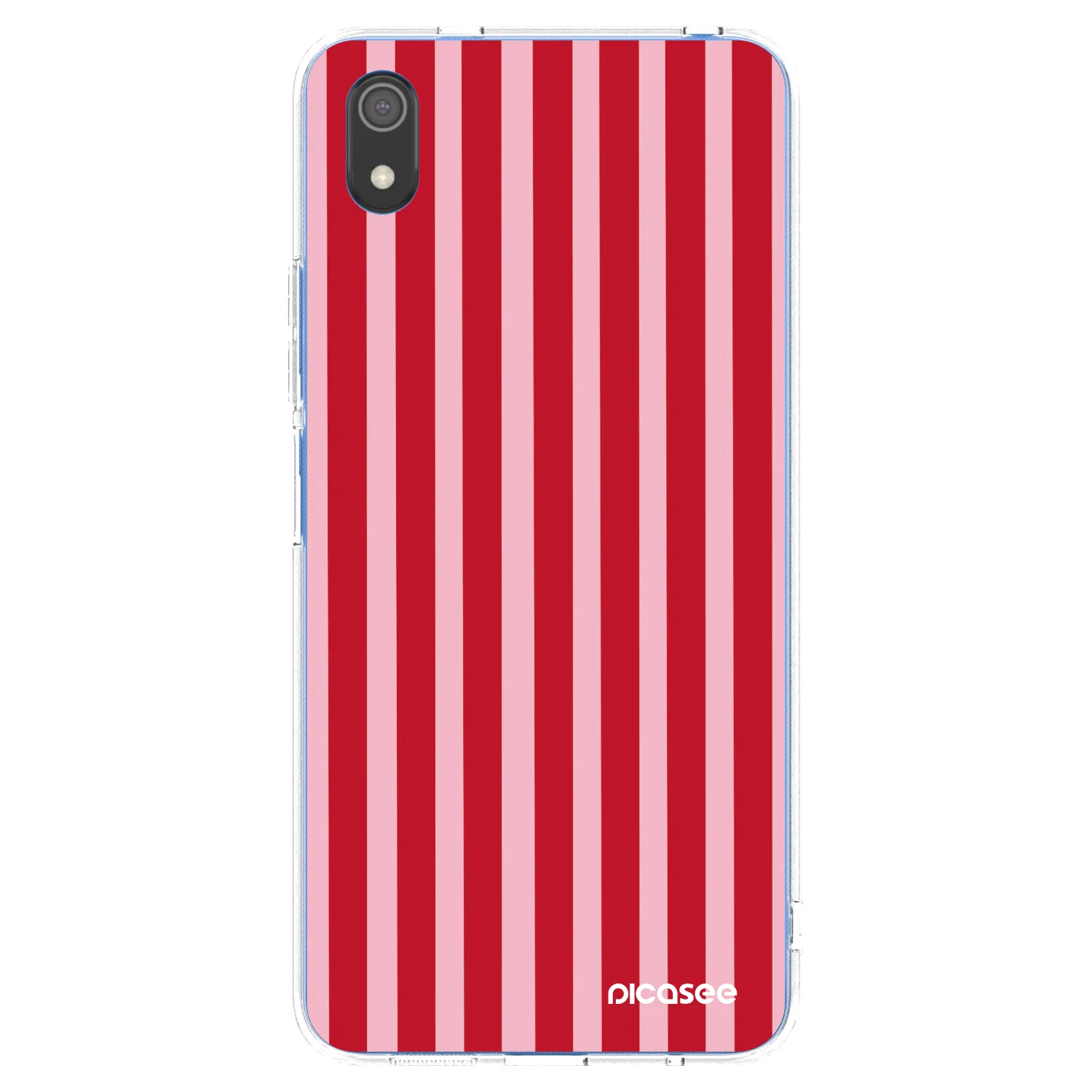 Picasee Xiaomi Redmi 7A Hülle - Transparentes Silikon - Lines red