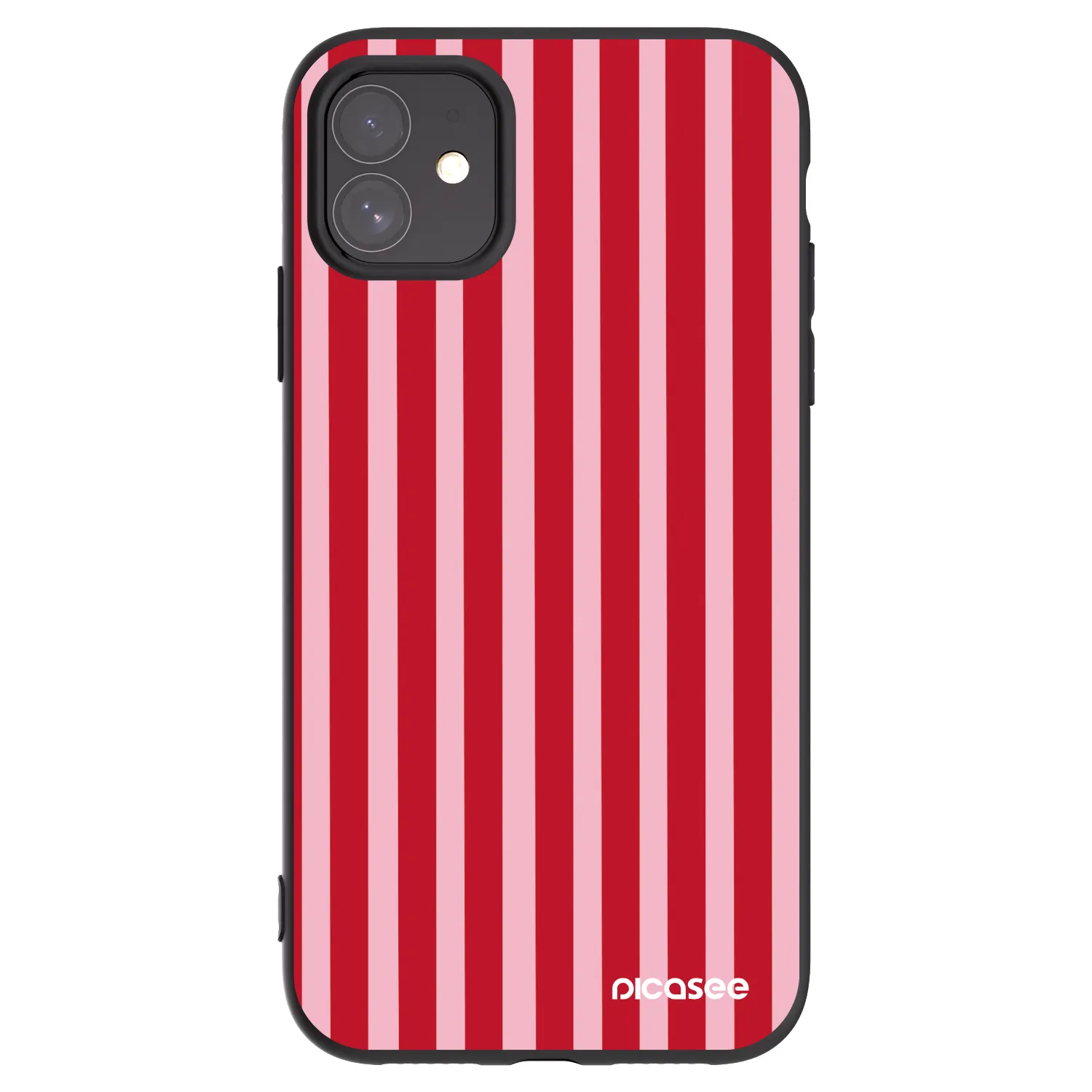 Picasee Apple iPhone 11 Hülle - Schwarzes Silikon - Lines red
