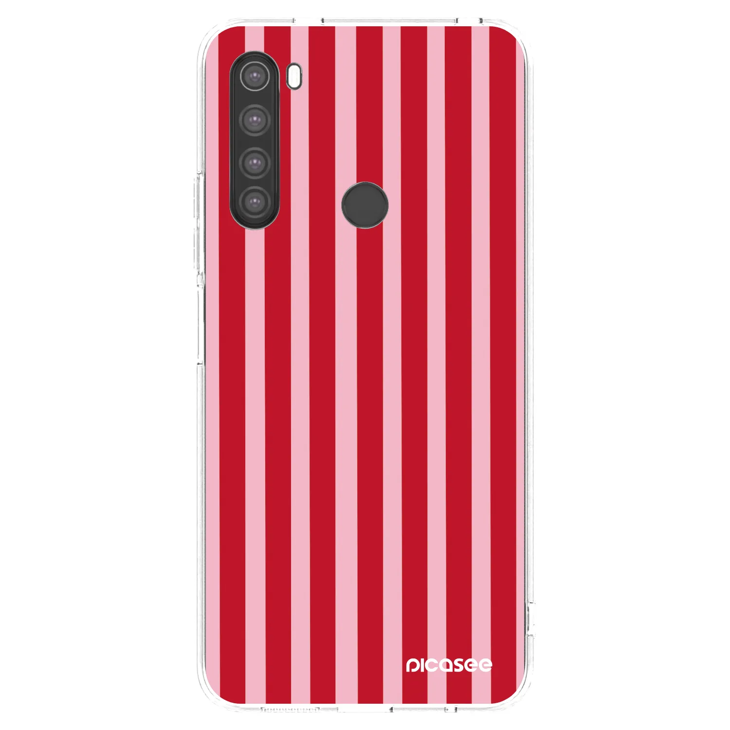 Picasee Xiaomi Redmi Note 8 Hülle - Transparentes Silikon - Lines red