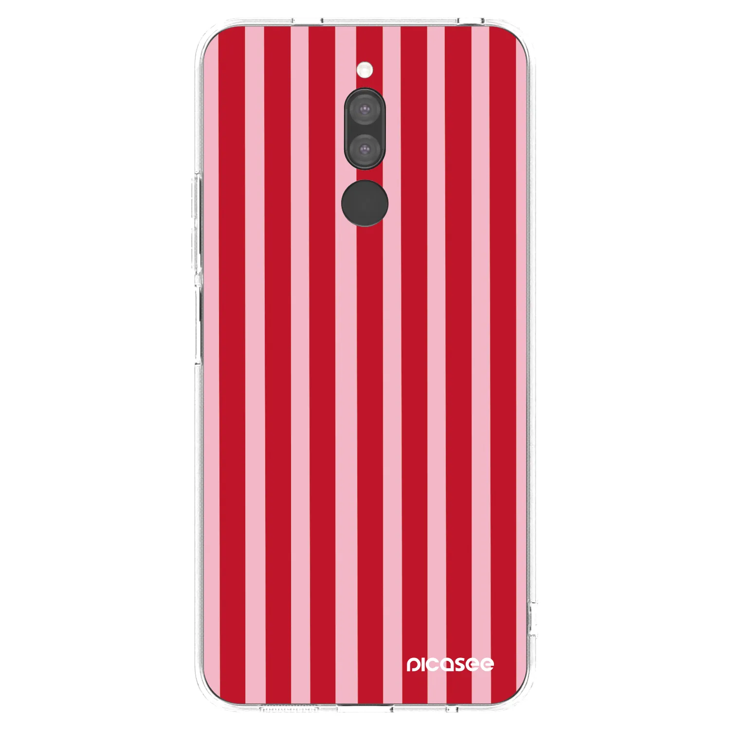 Picasee Xiaomi Redmi 8 Hülle - Transparentes Silikon - Lines red