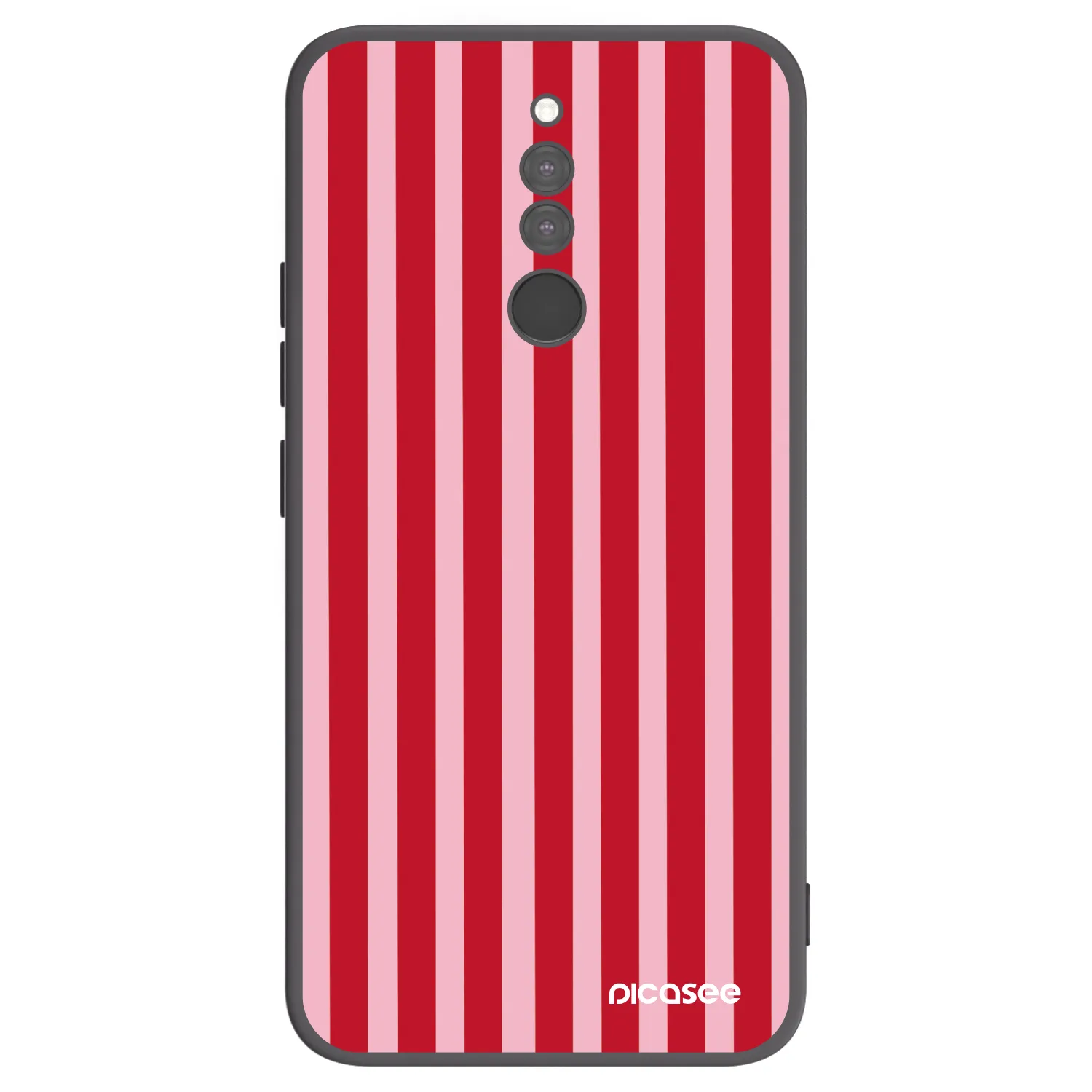 Picasee Xiaomi Redmi 8 Hülle - Schwarzes Silikon - Lines red