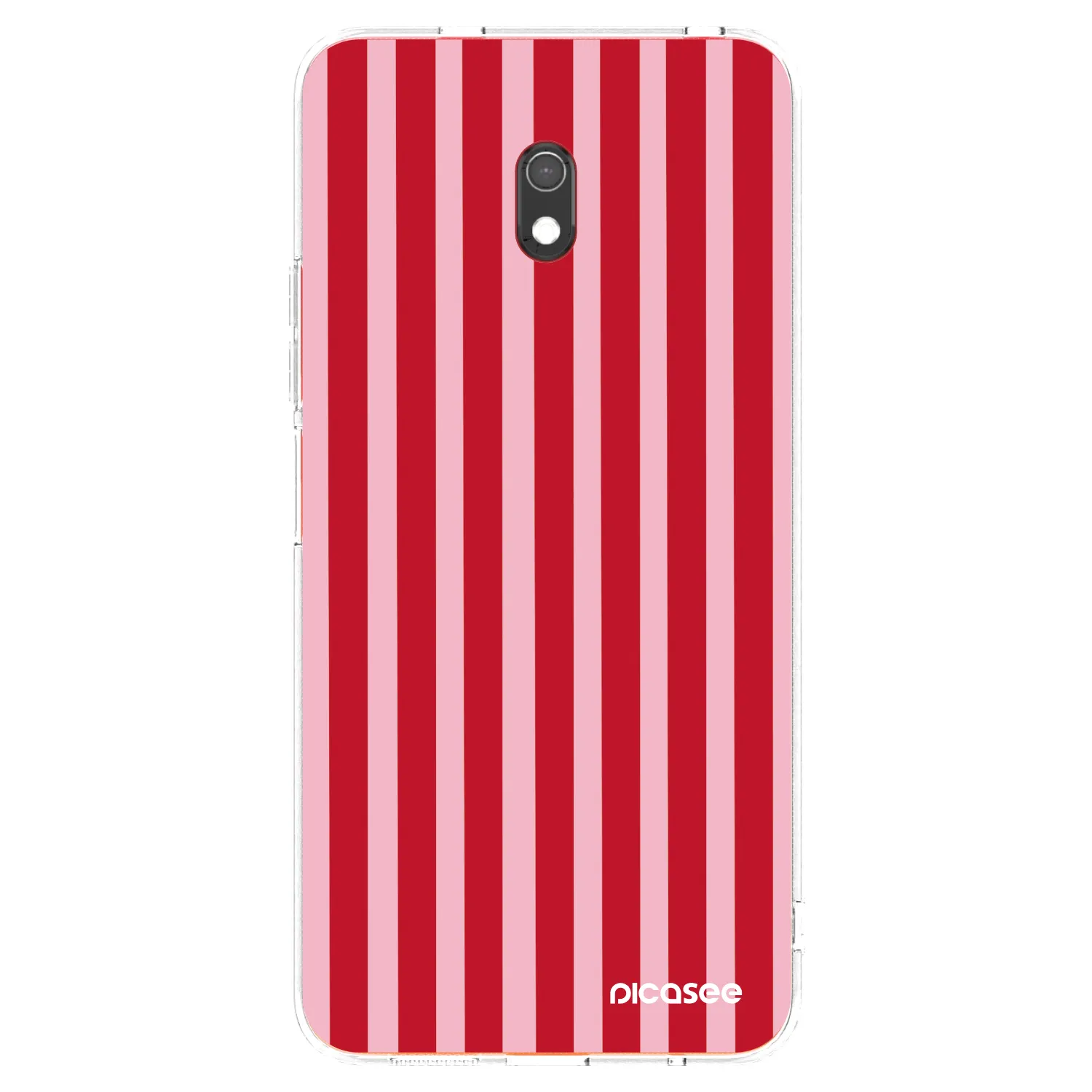 Picasee Xiaomi Redmi 8A Hülle - Transparentes Silikon - Lines red