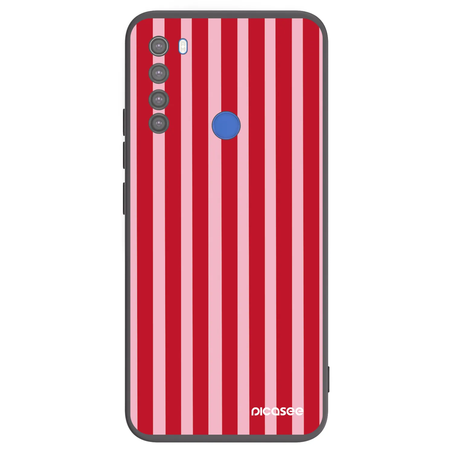 Picasee Xiaomi Redmi Note 8T Hülle - Schwarzes Silikon - Lines red