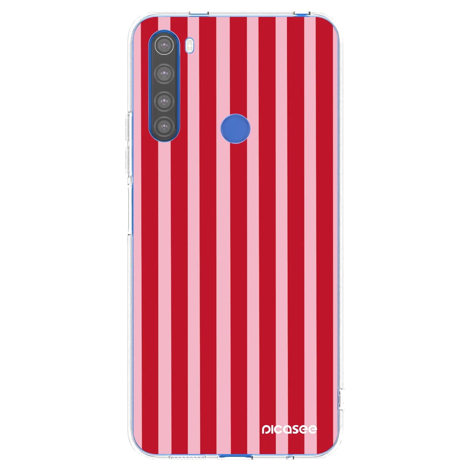Picasee Xiaomi Redmi Note 8T Hülle - Transparentes Silikon - Lines red