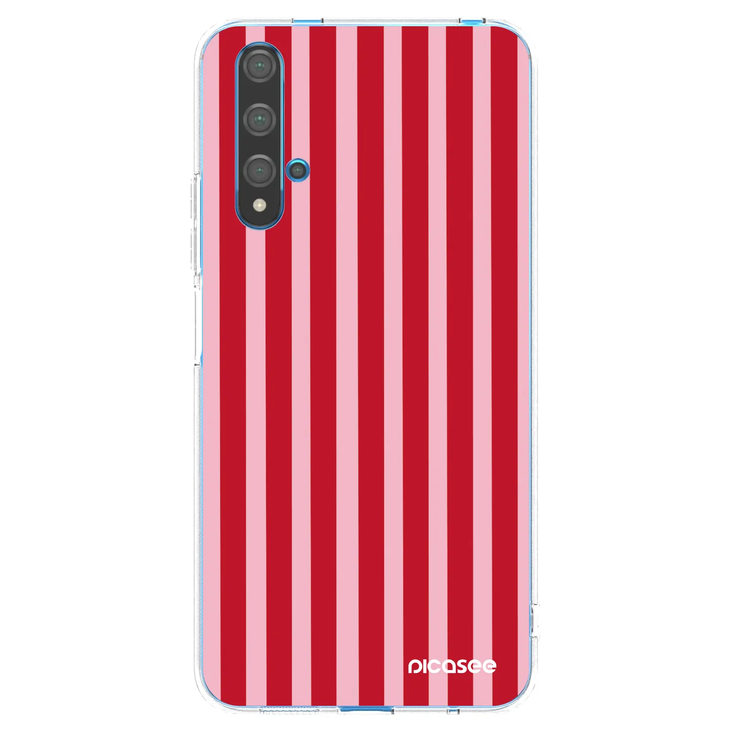 Picasee Huawei Nova 5T Hülle - Transparentes Silikon - Lines red