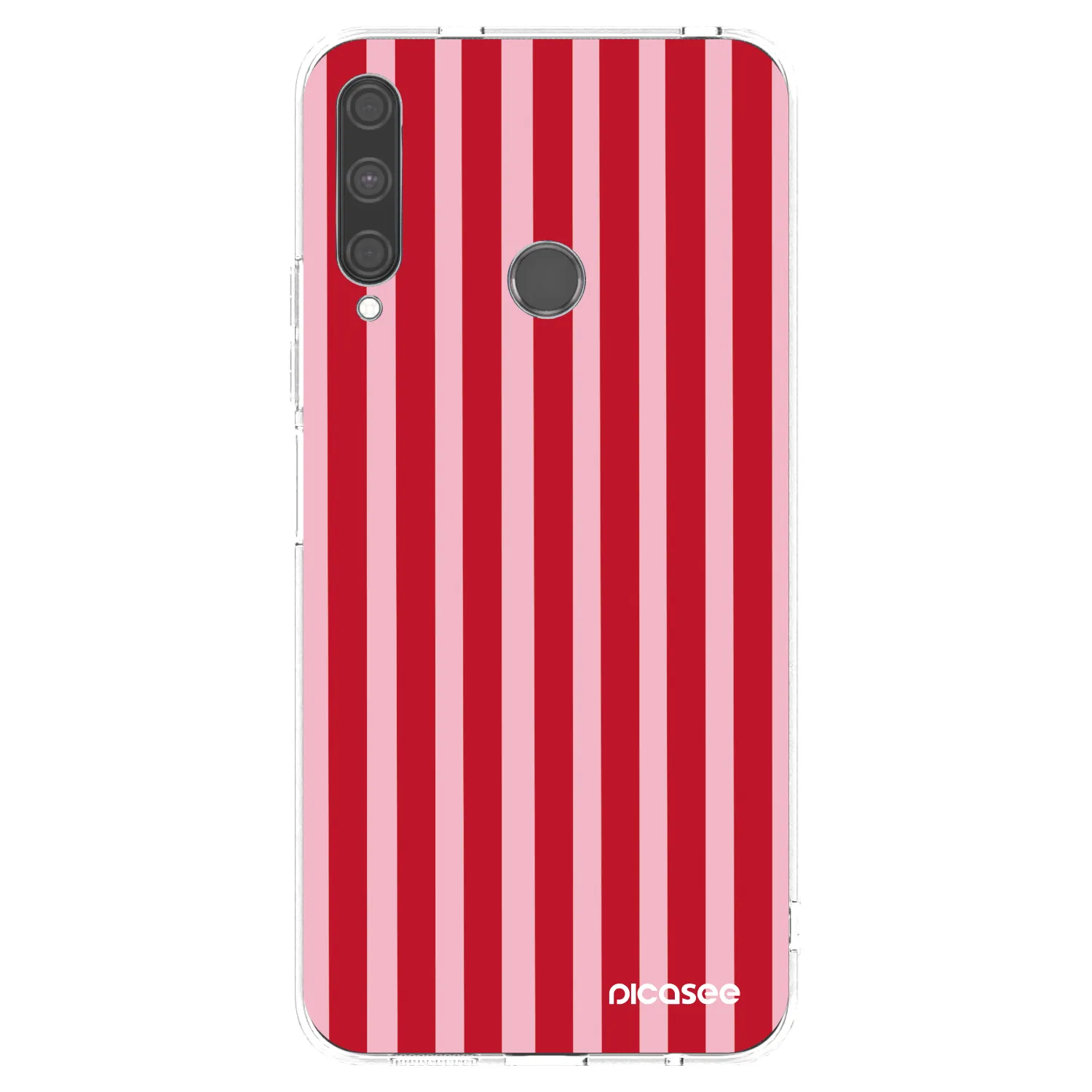 Picasee Huawei P40 Lite E Hülle - Transparentes Silikon - Lines red