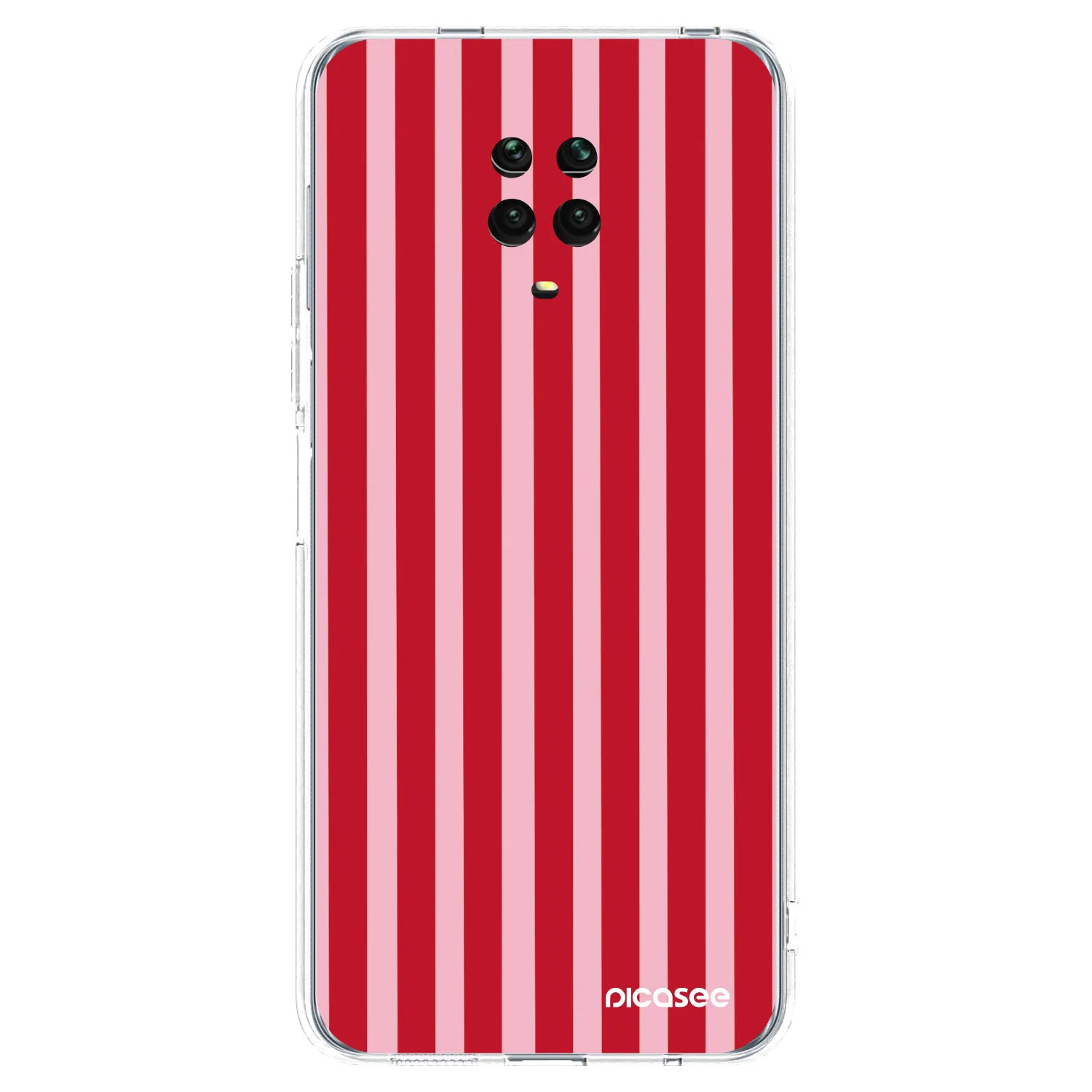 Picasee Xiaomi Redmi Note 9 Pro Hülle - Transparentes Silikon - Lines red