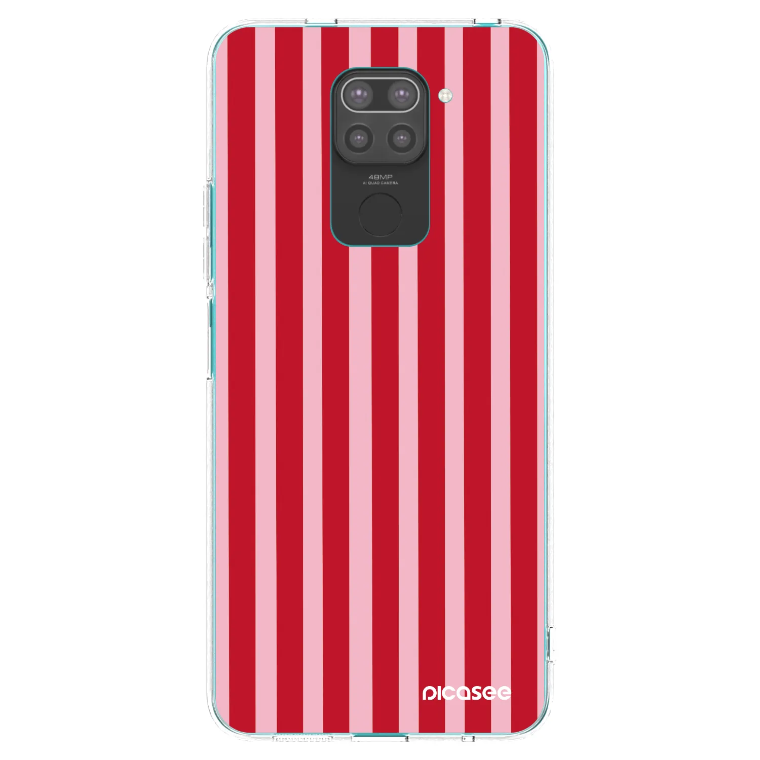 Picasee Xiaomi Redmi Note 9 Hülle - Schwarzes Silikon - Lines red