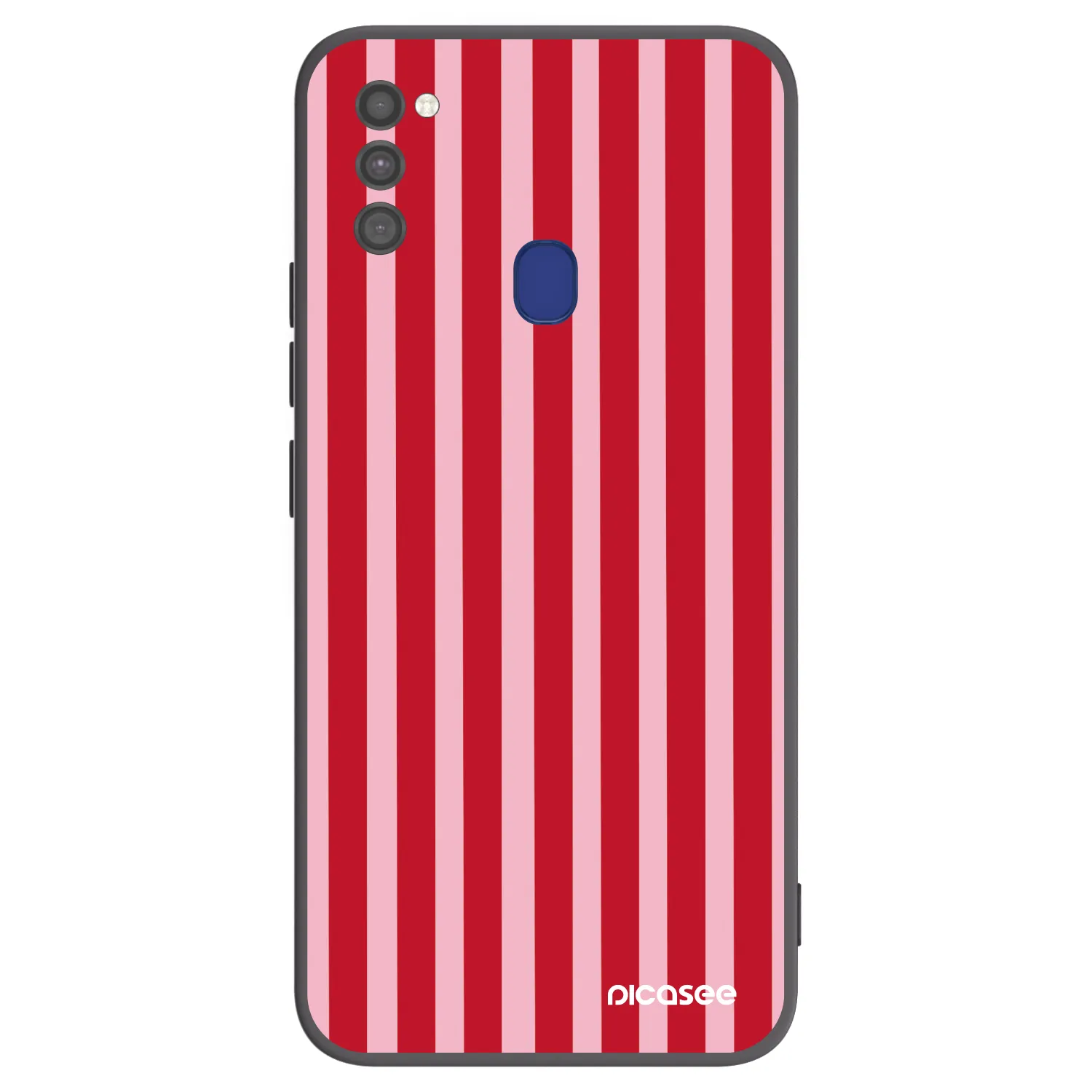 Picasee Samsung Galaxy M21 M215F Hülle - Schwarzes Silikon - Lines red
