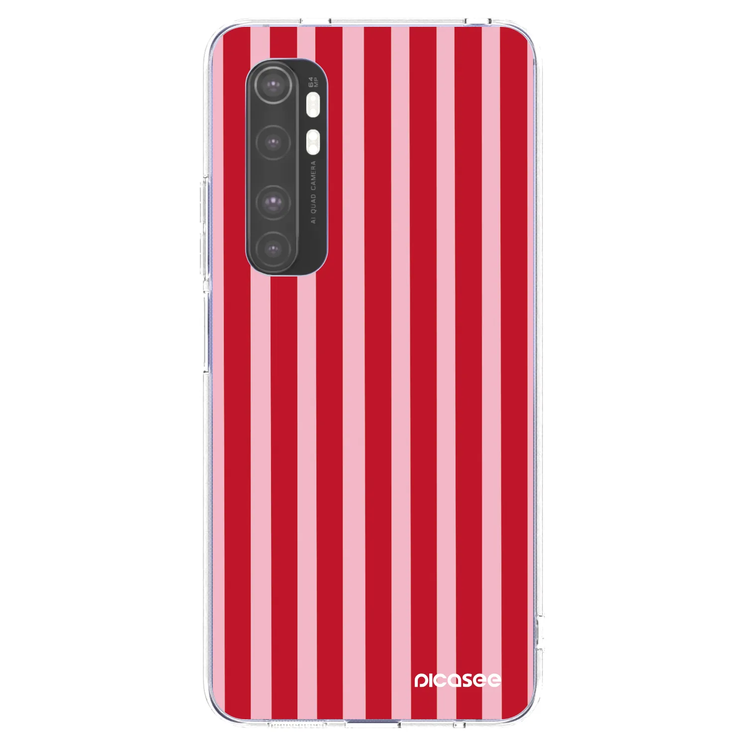 Picasee Xiaomi Mi Note 10 Lite Hülle - Transparentes Silikon - Lines red
