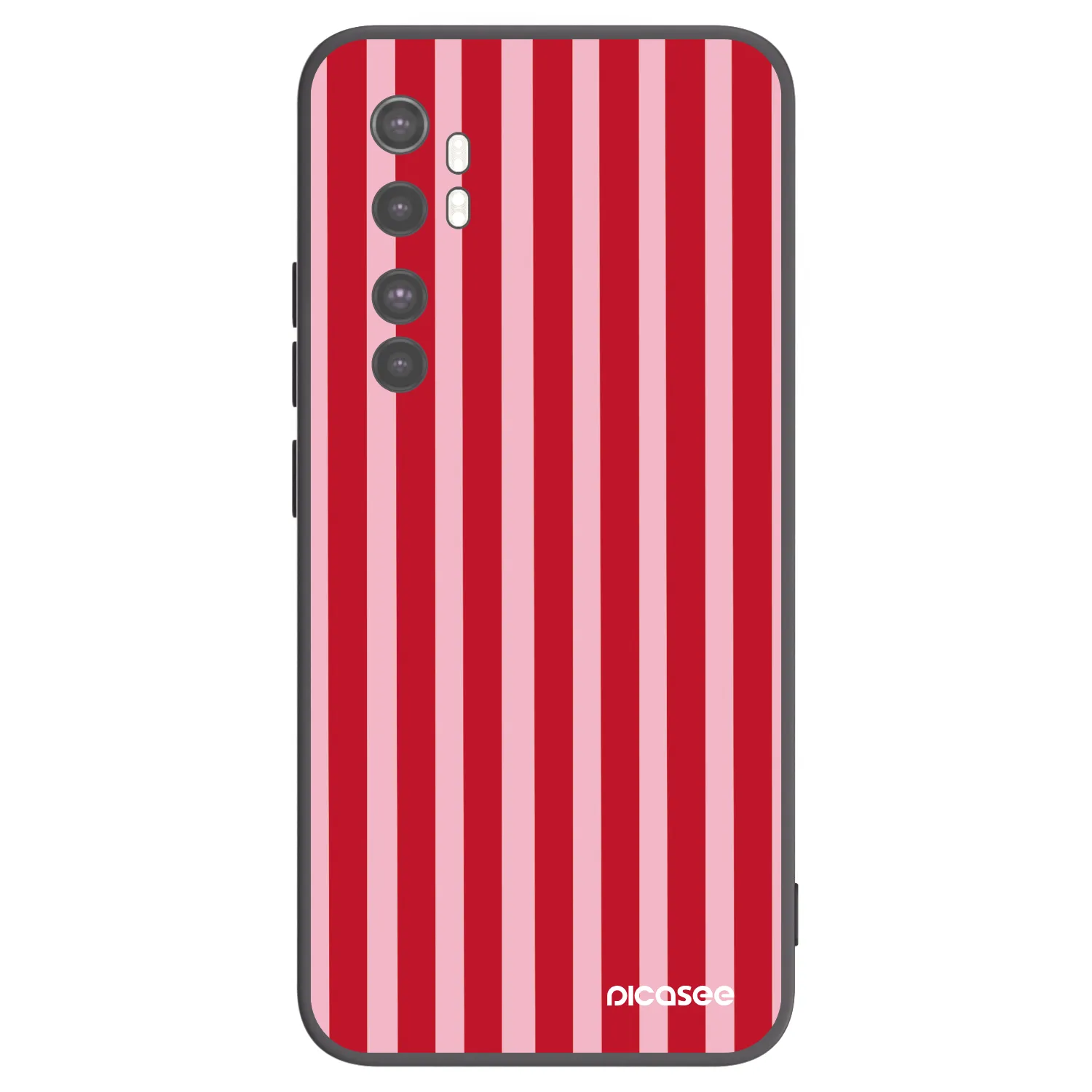 Picasee Xiaomi Mi Note 10 Lite Hülle - Schwarzes Silikon - Lines red