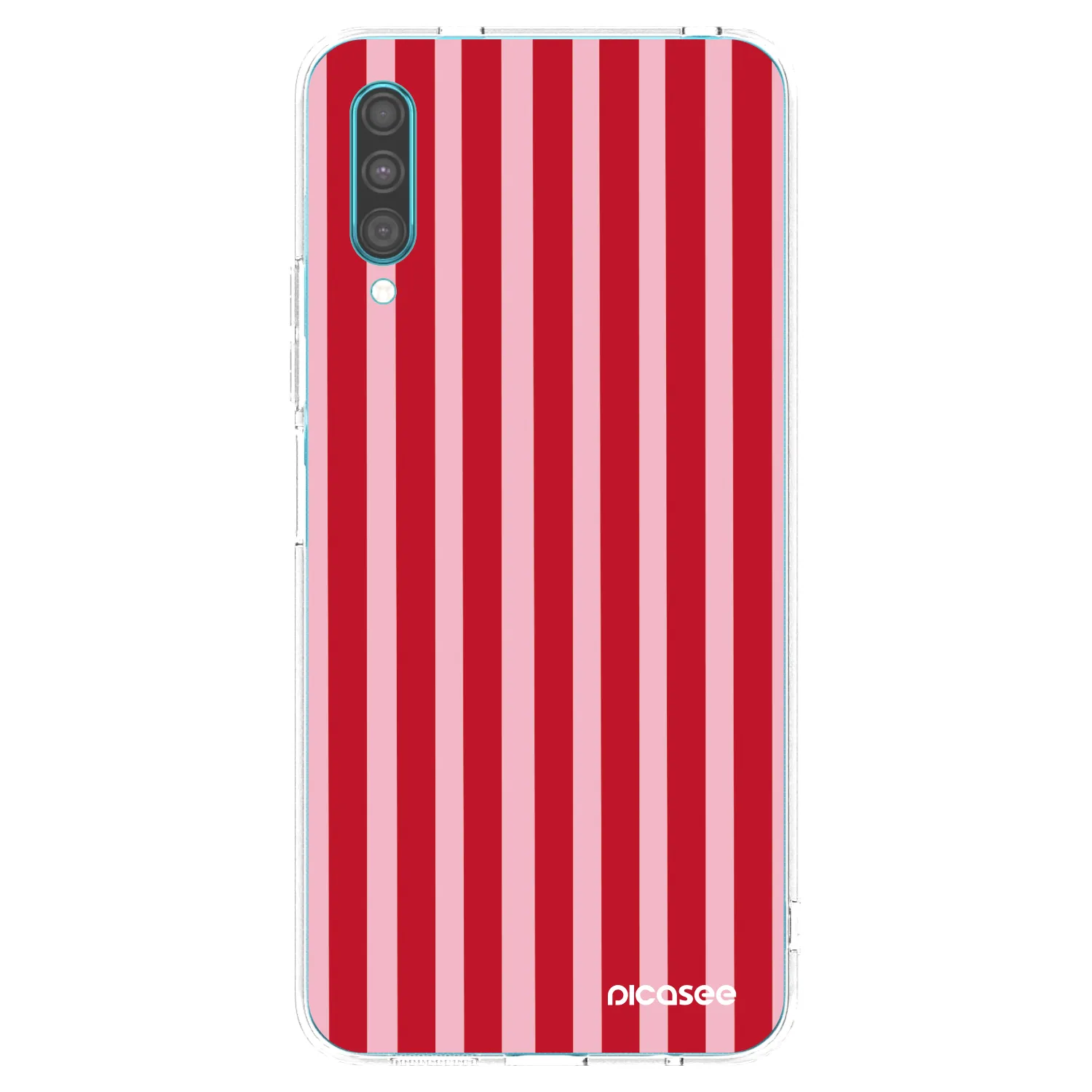 Picasee Samsung Galaxy A30s A307F Hülle - Transparentes Silikon - Lines red