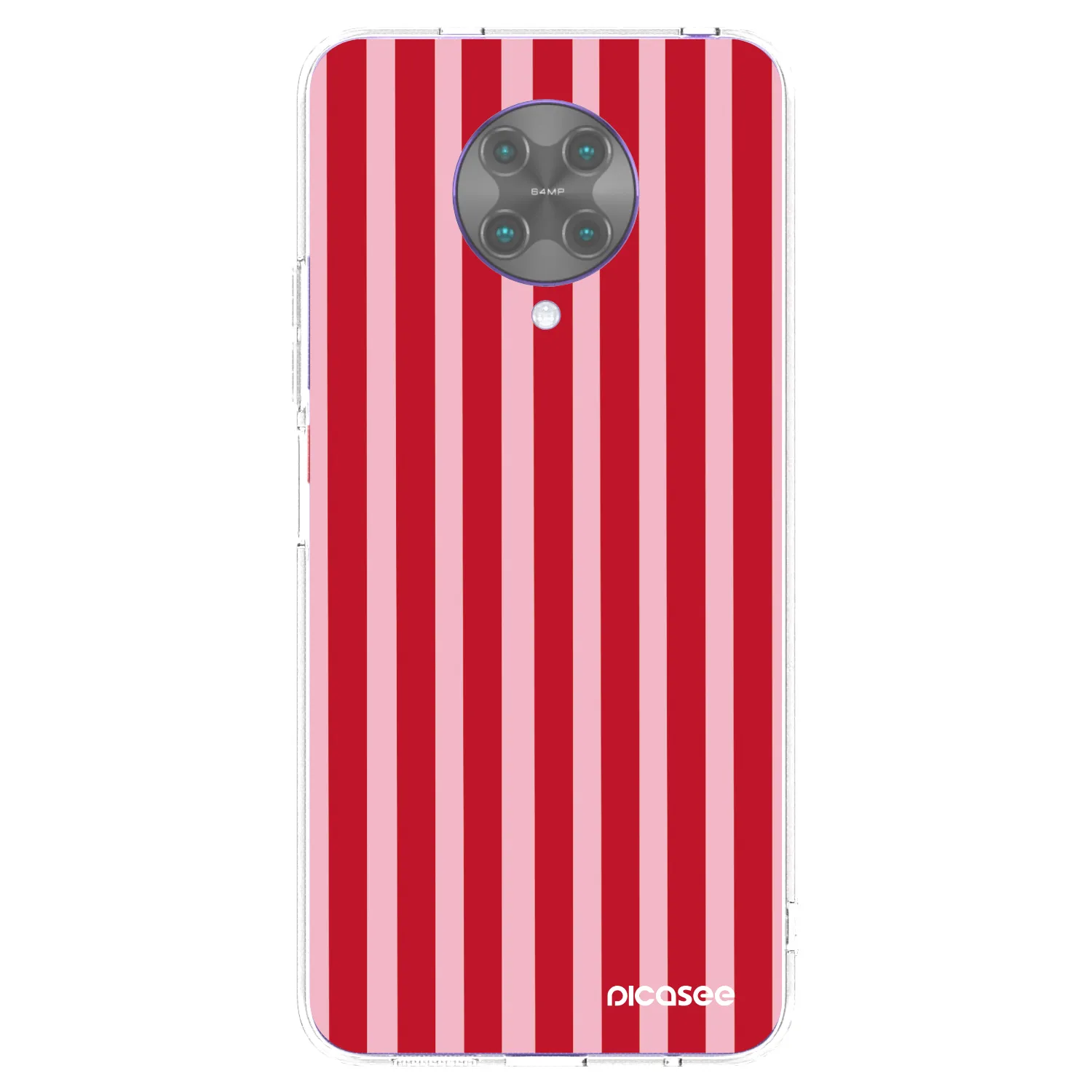 Picasee Xiaomi Poco F2 Pro Hülle - Transparentes Silikon - Lines red