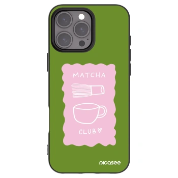 Picasee Apple iPhone 16 Pro Max Hülle - Schwarzes Silikon - Matcha club