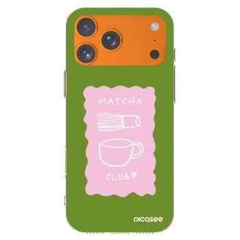 Picasee Apple iPhone 17 Pro Max Hülle - Transparentes Silikon - Matcha club