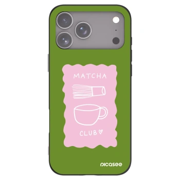 Picasee Apple iPhone 17 Pro Max Hülle - Schwarzes Silikon - Matcha club